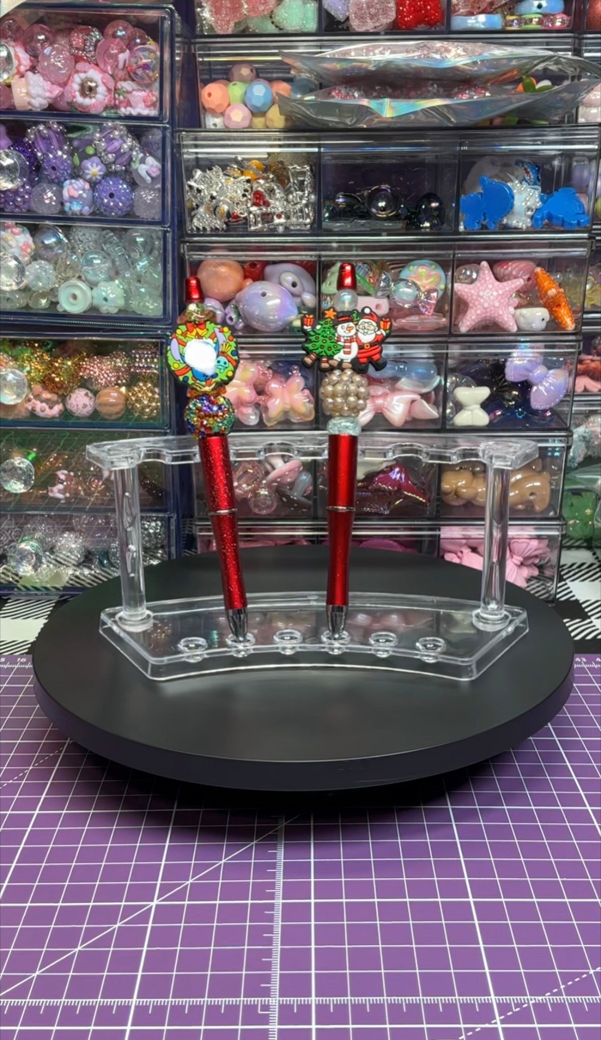 Beaded Pens with Christmas/Holiday Theme