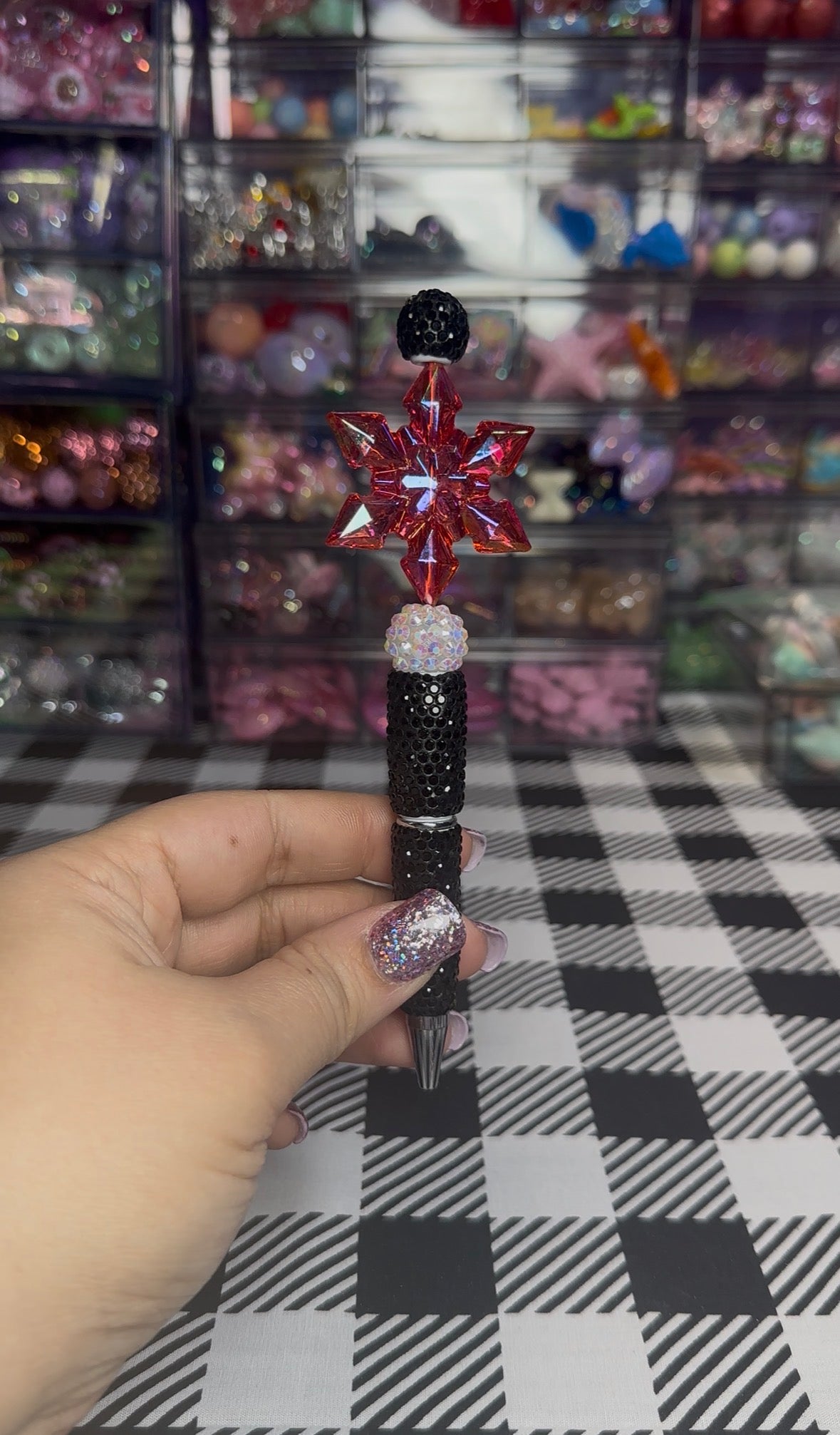 Beaded Pens with Christmas/Holiday Theme