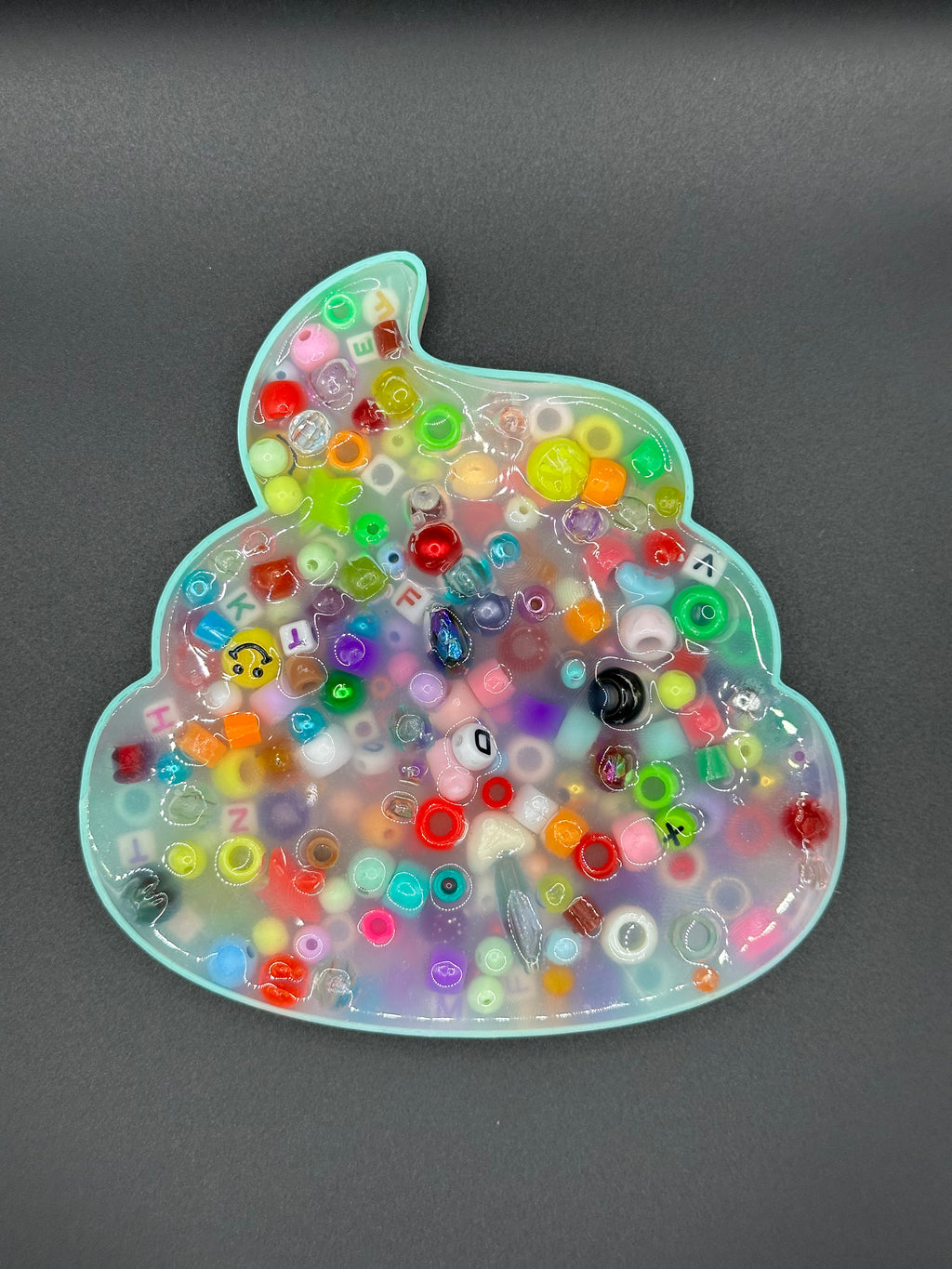 Poop Emoji Picky Bestie (Not Remeltable)- Colors May Vary. Limited Edition Fidget Toy for Anxiety Skin Picking Habits with 3D Printed Trays for Refills.