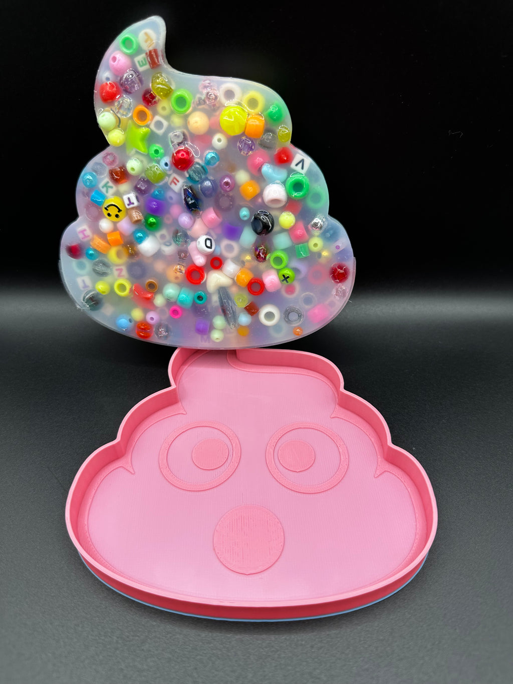 Poop Emoji Picky Bestie (Not Remeltable)- Colors May Vary. Limited Edition Fidget Toy for Anxiety Skin Picking Habits with 3D Printed Trays for Refills.