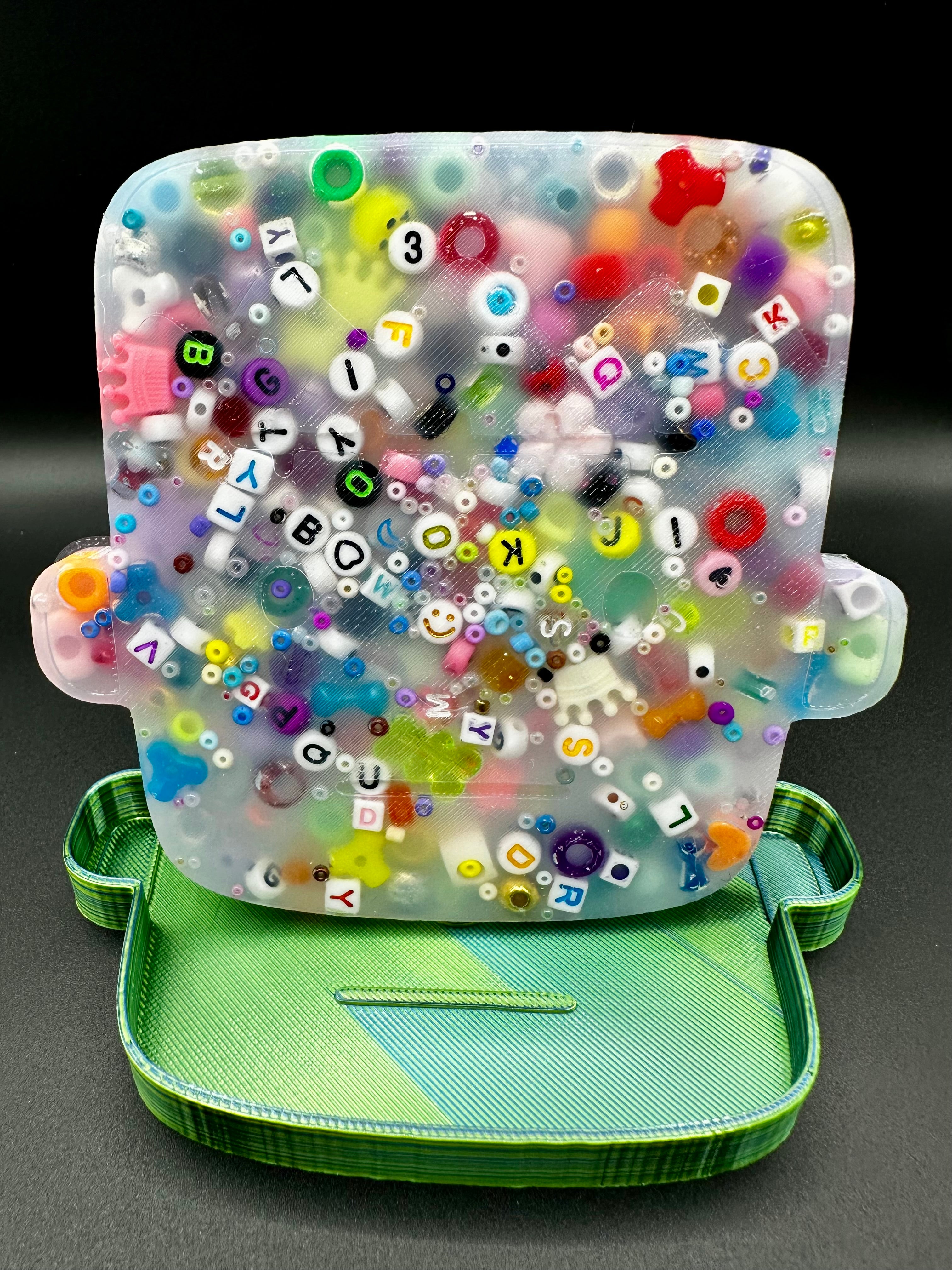 Fraken Head Picky Bestie (Not Remeltable)- Colors May Vary. Limited Edition Fidget Toy for Anxiety Skin Picking Habits with 3D Printed Trays for Refills.