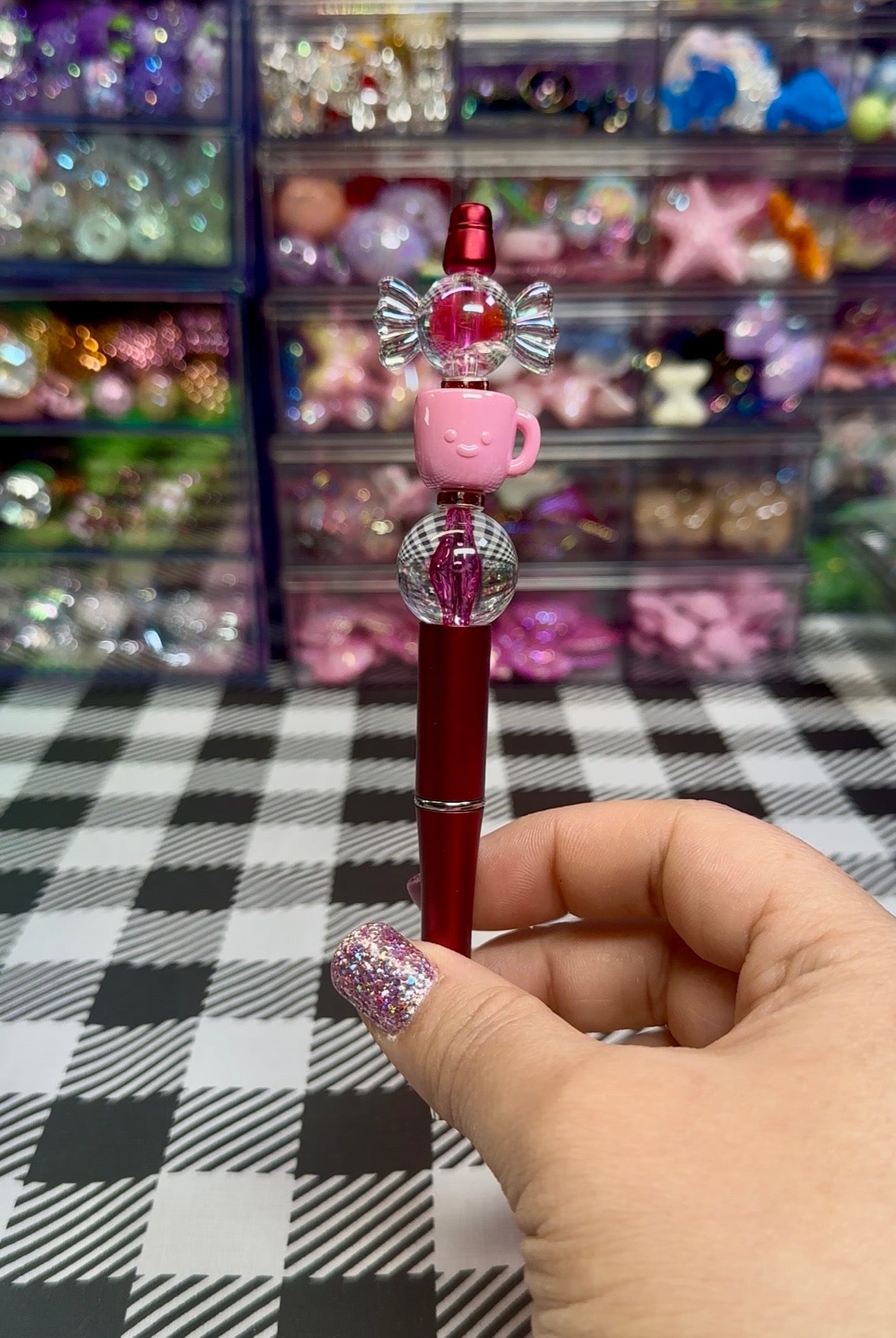 Beaded Pens with Coffee & Sweet Treats Designs