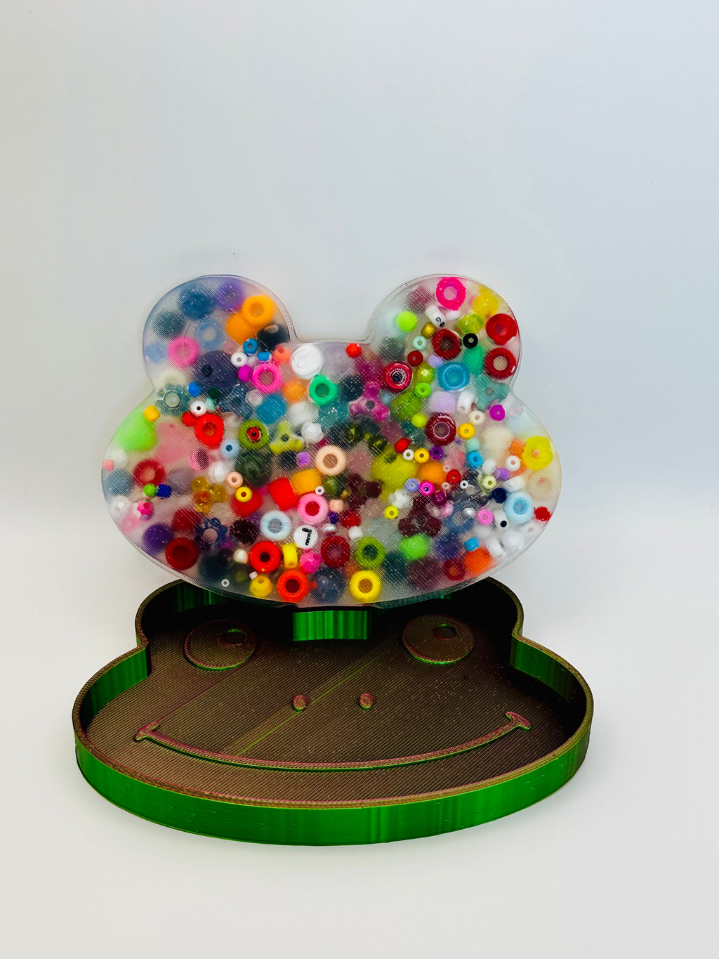 Large Froggy Picky Bestie (Not Remeltable)- Colors May Vary. Limited Edition Fidget Toy for Anxiety Skin Picking Habits with 3D Printed Trays for Refills.