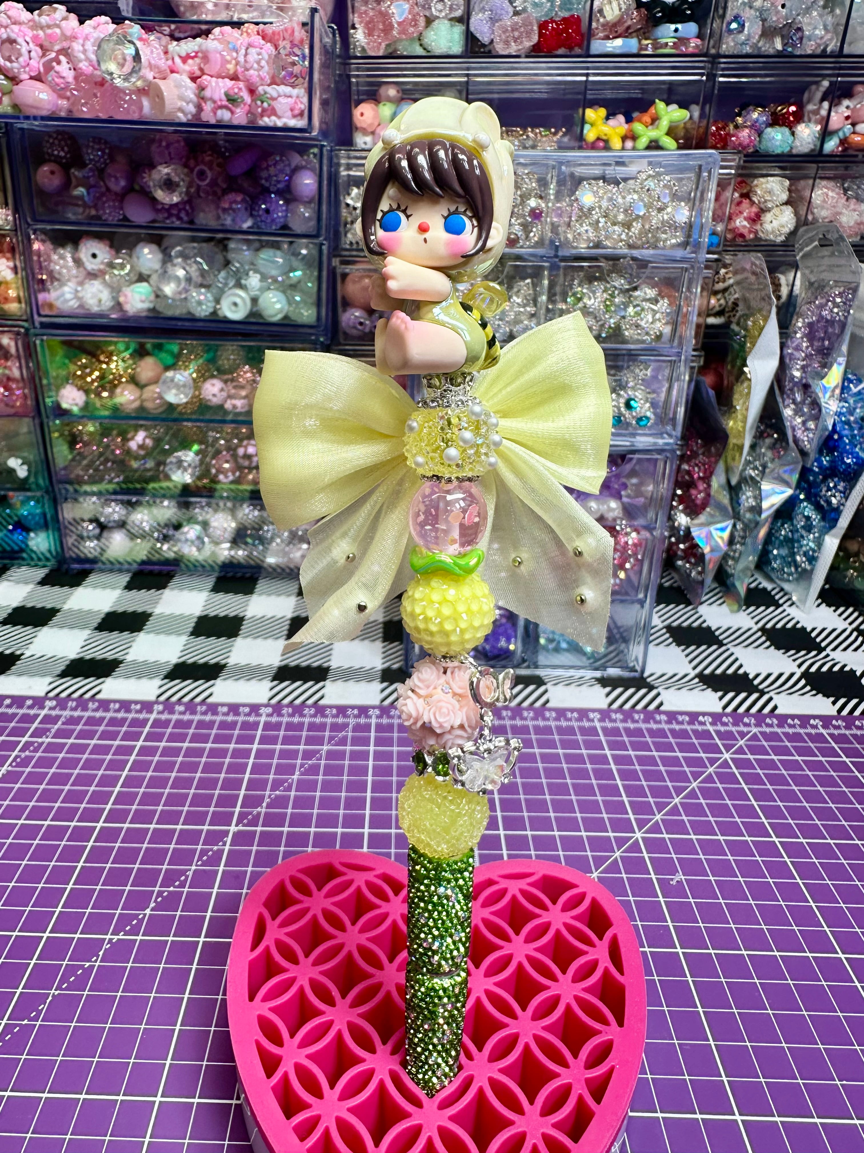 Beaded Pens with Doll Toppers