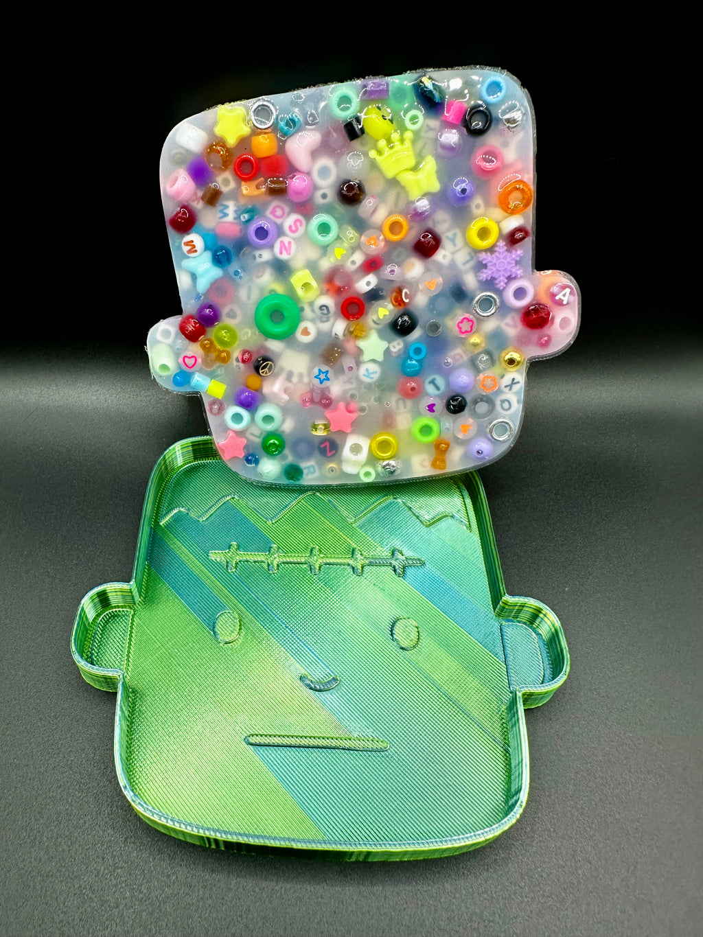 Fraken Head Picky Bestie (Not Remeltable)- Colors May Vary. Limited Edition Fidget Toy for Anxiety Skin Picking Habits with 3D Printed Trays for Refills.