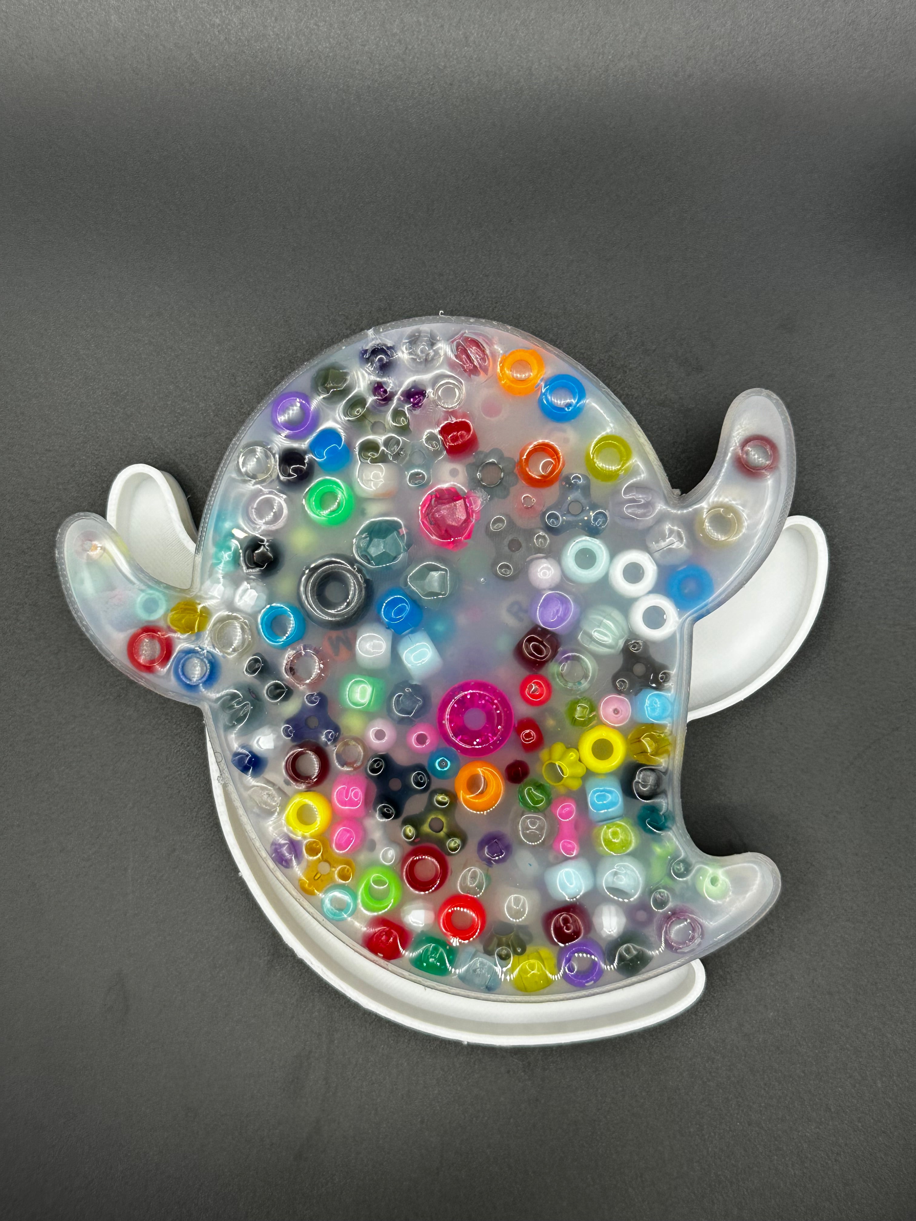 Funny Ghost Picky Bestie (Not Remeltable)- Colors May Vary. Limited Edition Fidget Toy for Anxiety Skin Picking Habits with 3D Printed Trays for Refills.