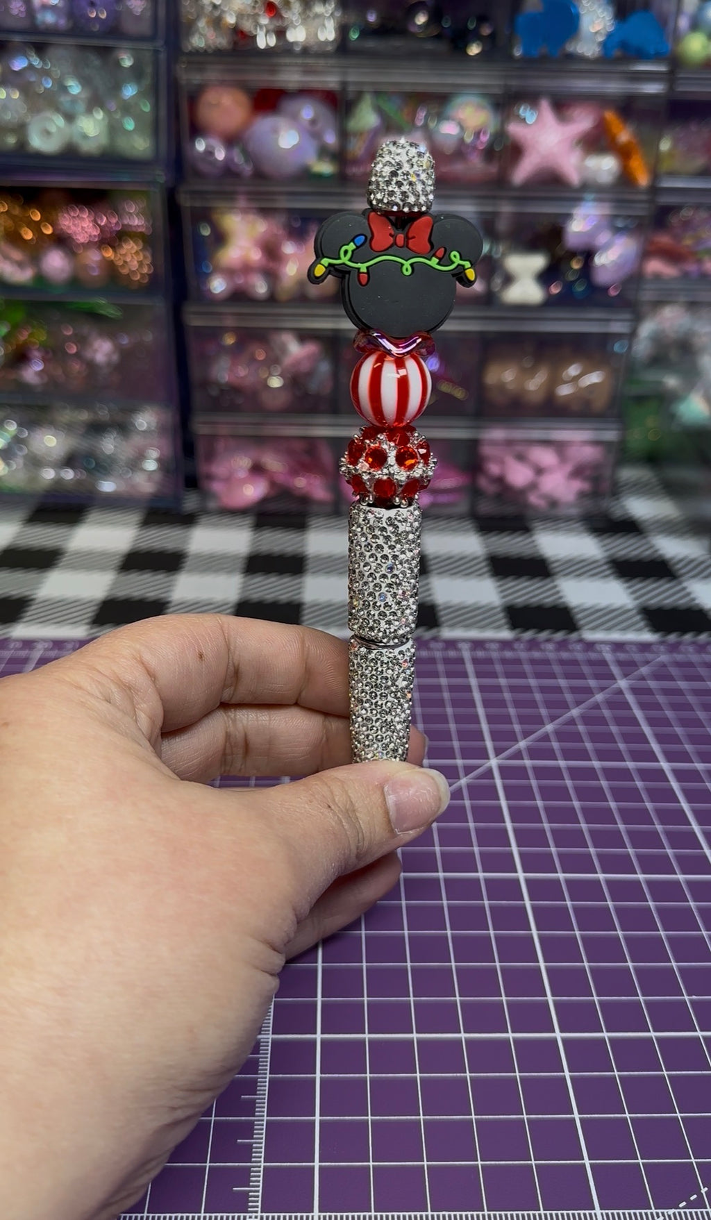 Beaded Pens with Christmas/Holiday Theme