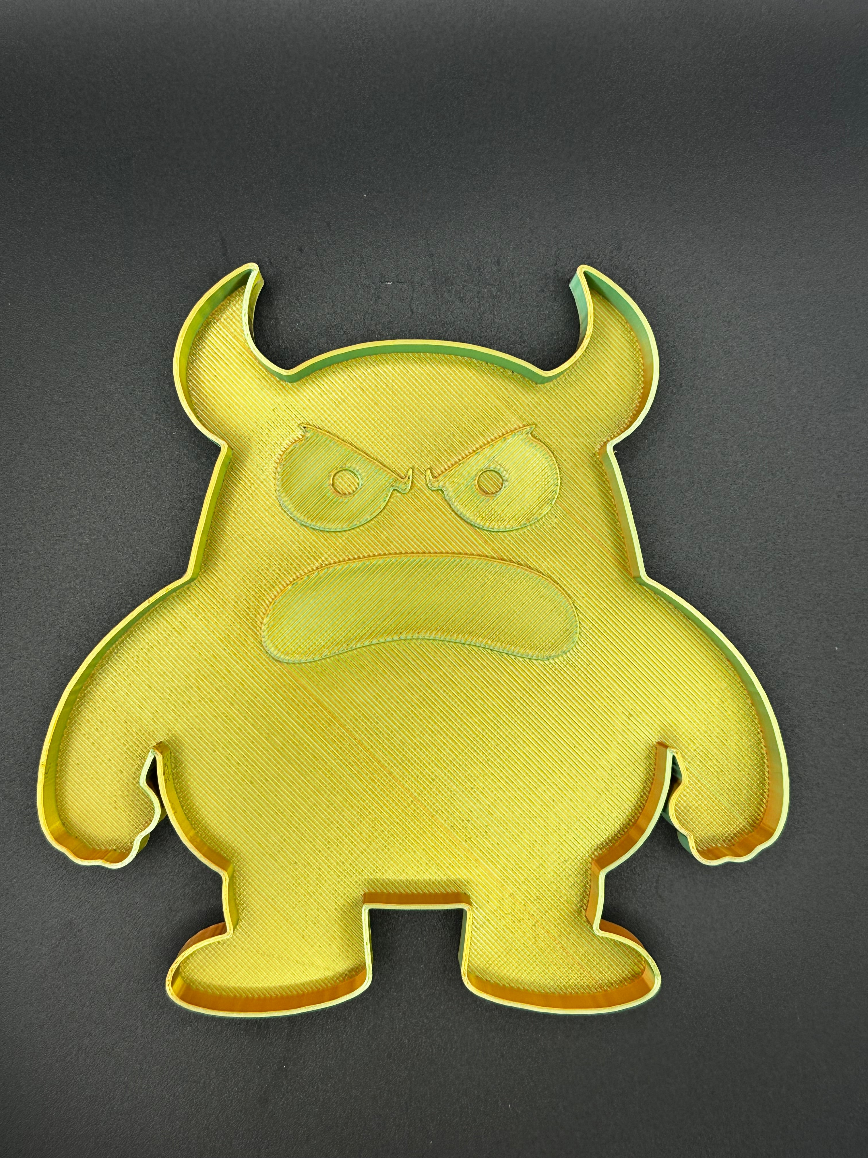 Large Angry Monster Picky Bestie (Not Remeltable)- Colors May Vary. Limited Edition Fidget Toy for Anxiety Skin Picking Habits with 3D Printed Trays for Refills.