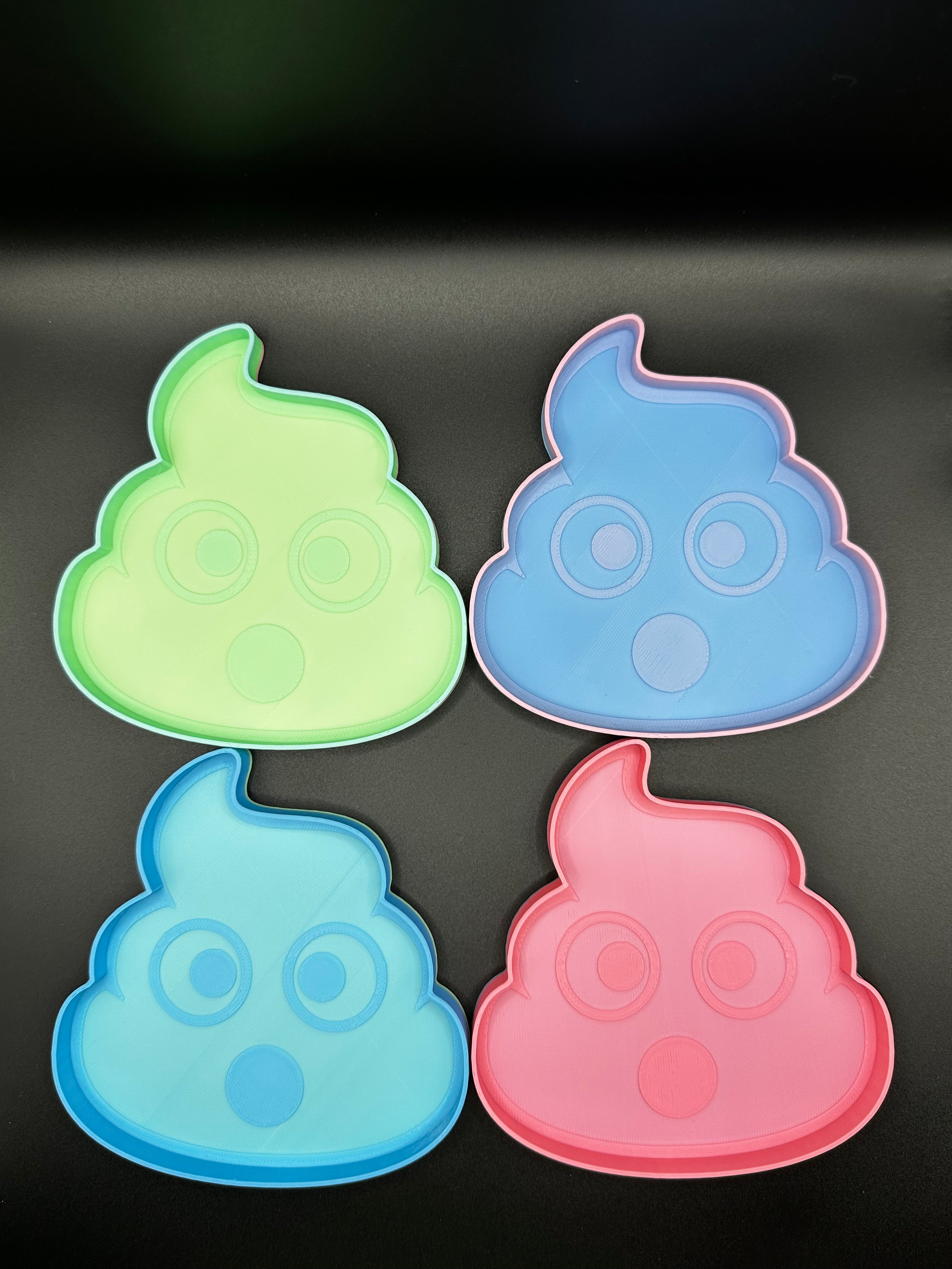 Poop Emoji Picky Bestie (Not Remeltable)- Colors May Vary. Limited Edition Fidget Toy for Anxiety Skin Picking Habits with 3D Printed Trays for Refills.