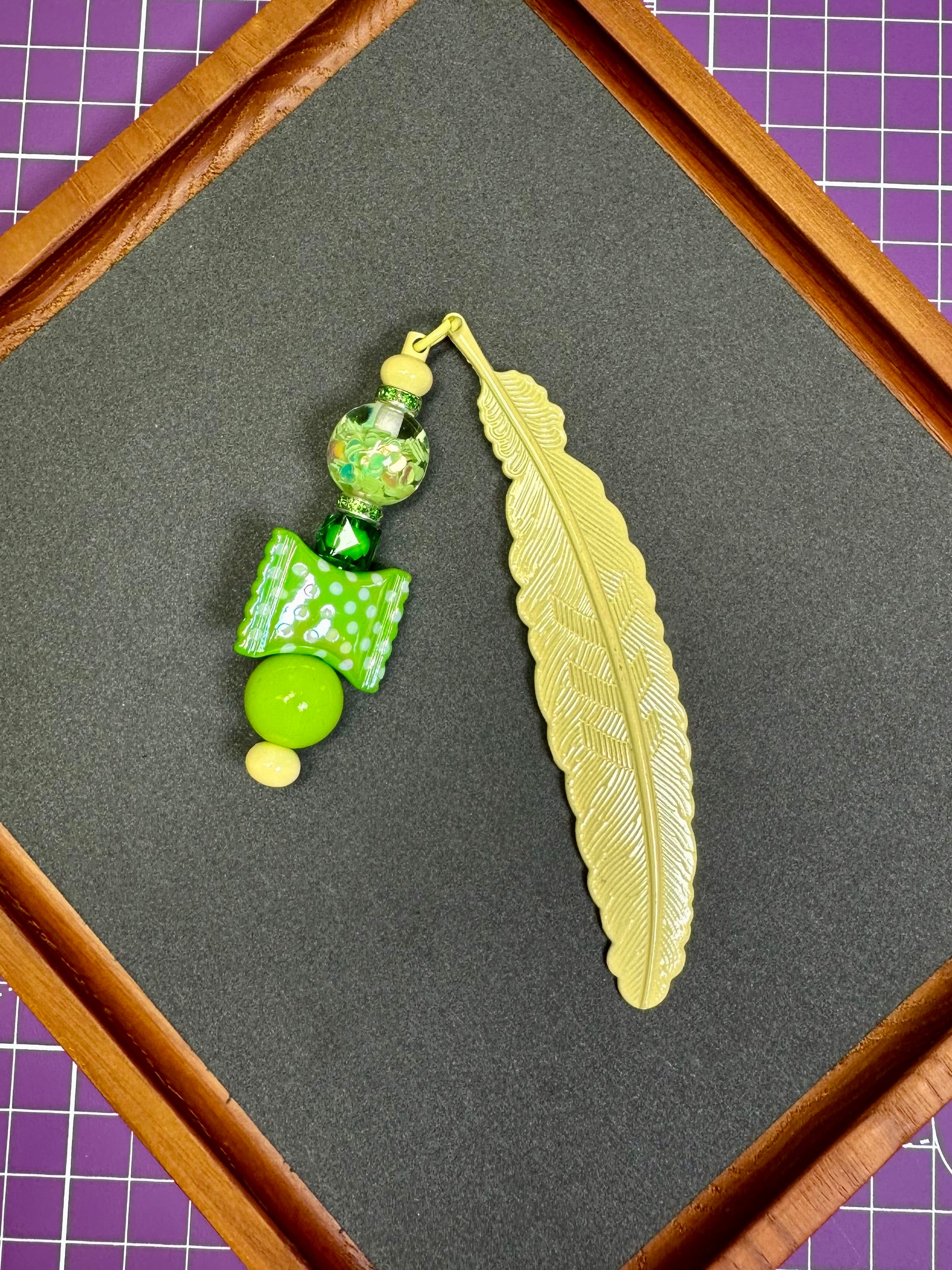 Beaded Leaf Bookmarks