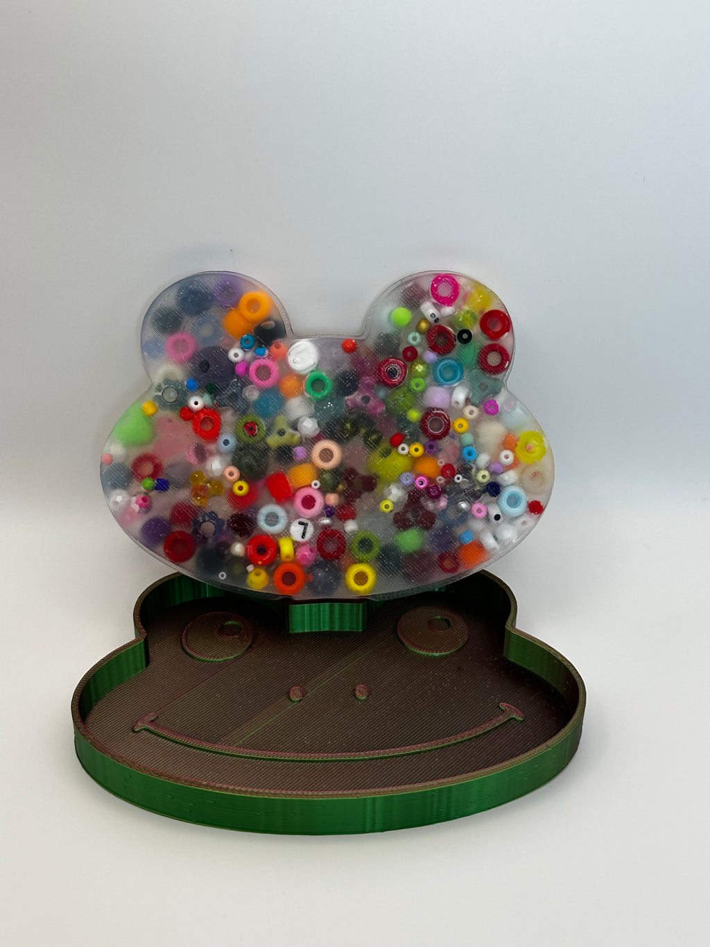 Large Froggy Picky Bestie (Not Remeltable)- Colors May Vary. Limited Edition Fidget Toy for Anxiety Skin Picking Habits with 3D Printed Trays for Refills.