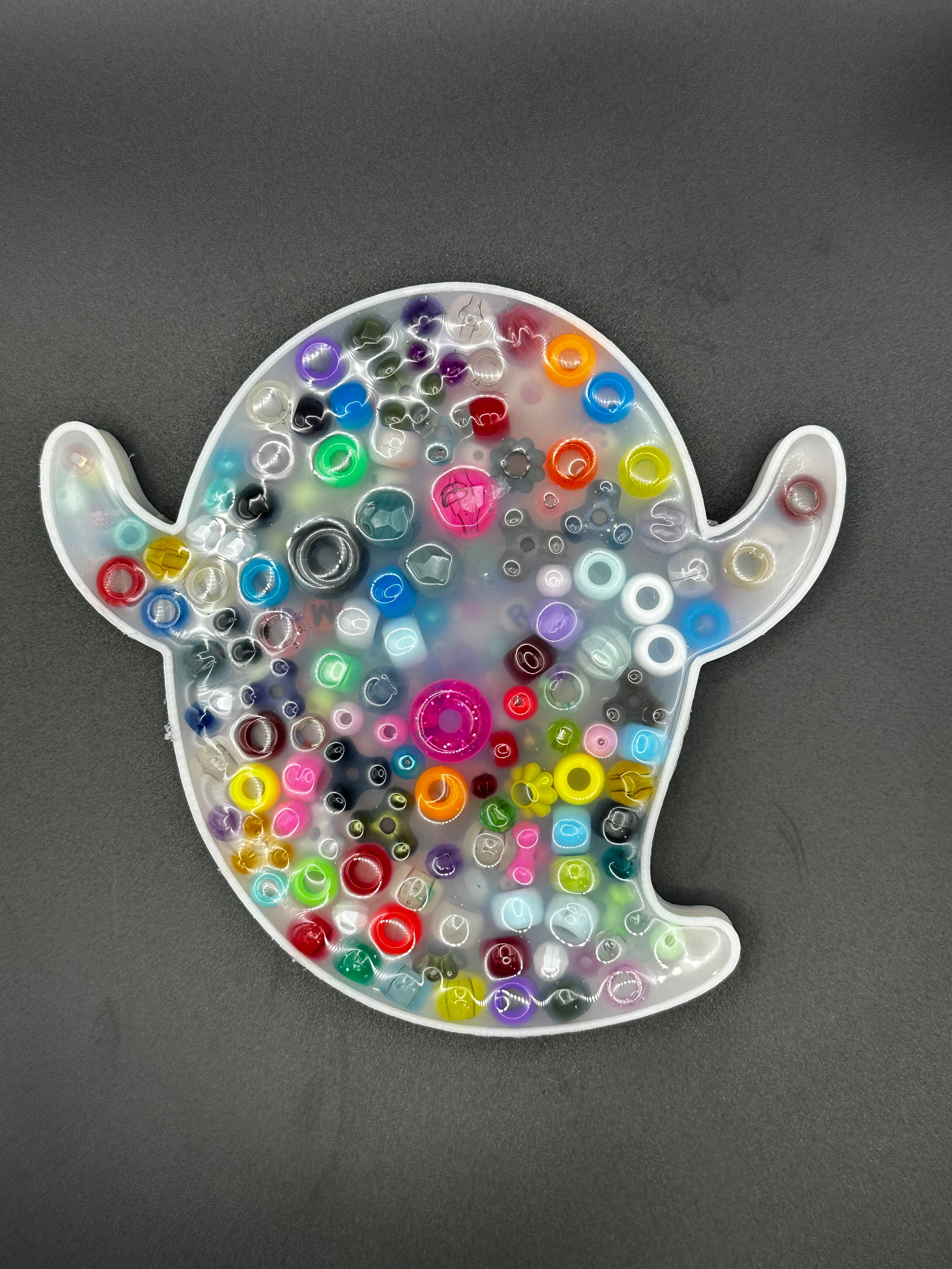 Funny Ghost Picky Bestie (Not Remeltable)- Colors May Vary. Limited Edition Fidget Toy for Anxiety Skin Picking Habits with 3D Printed Trays for Refills.