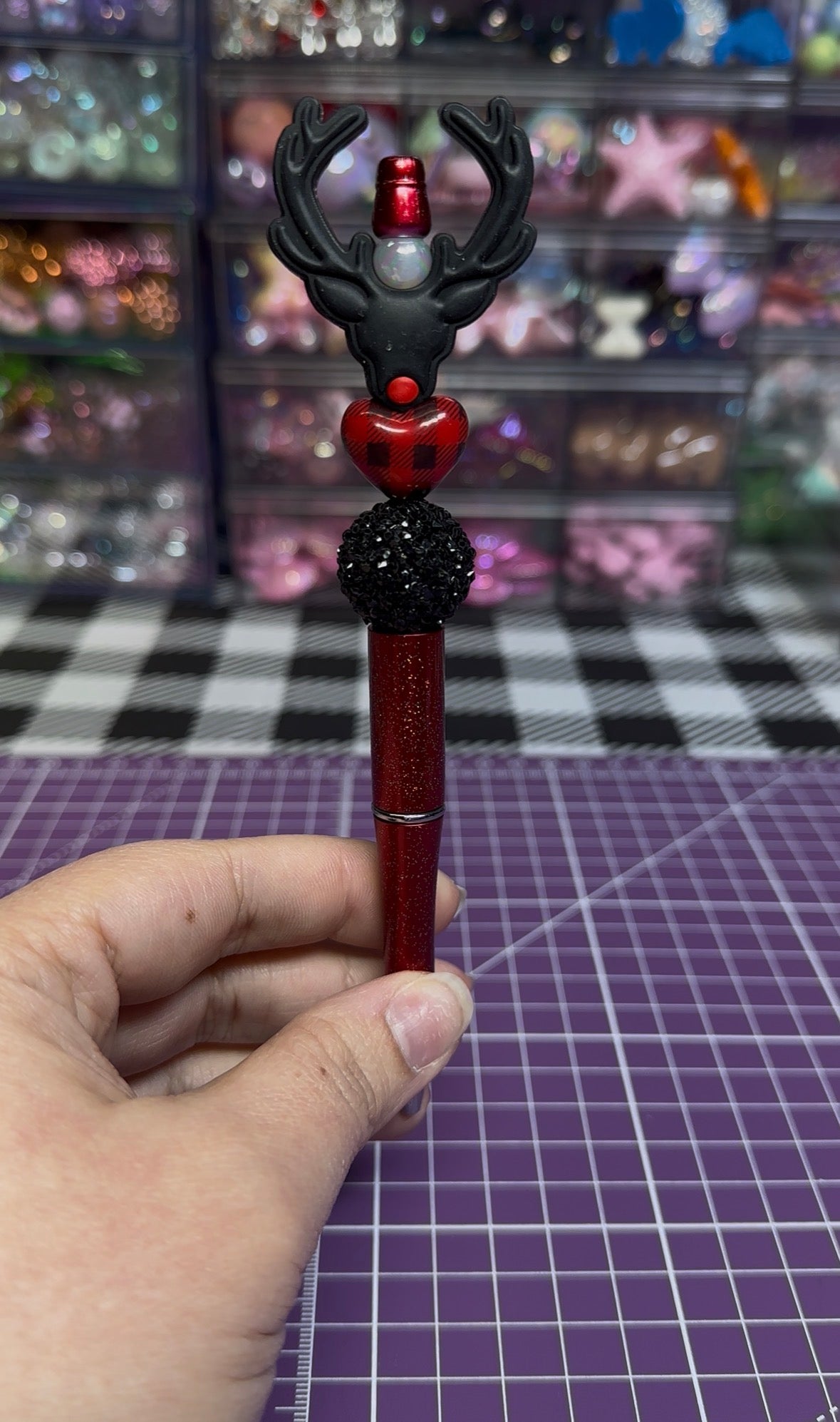 Beaded Pens with Christmas/Holiday Theme