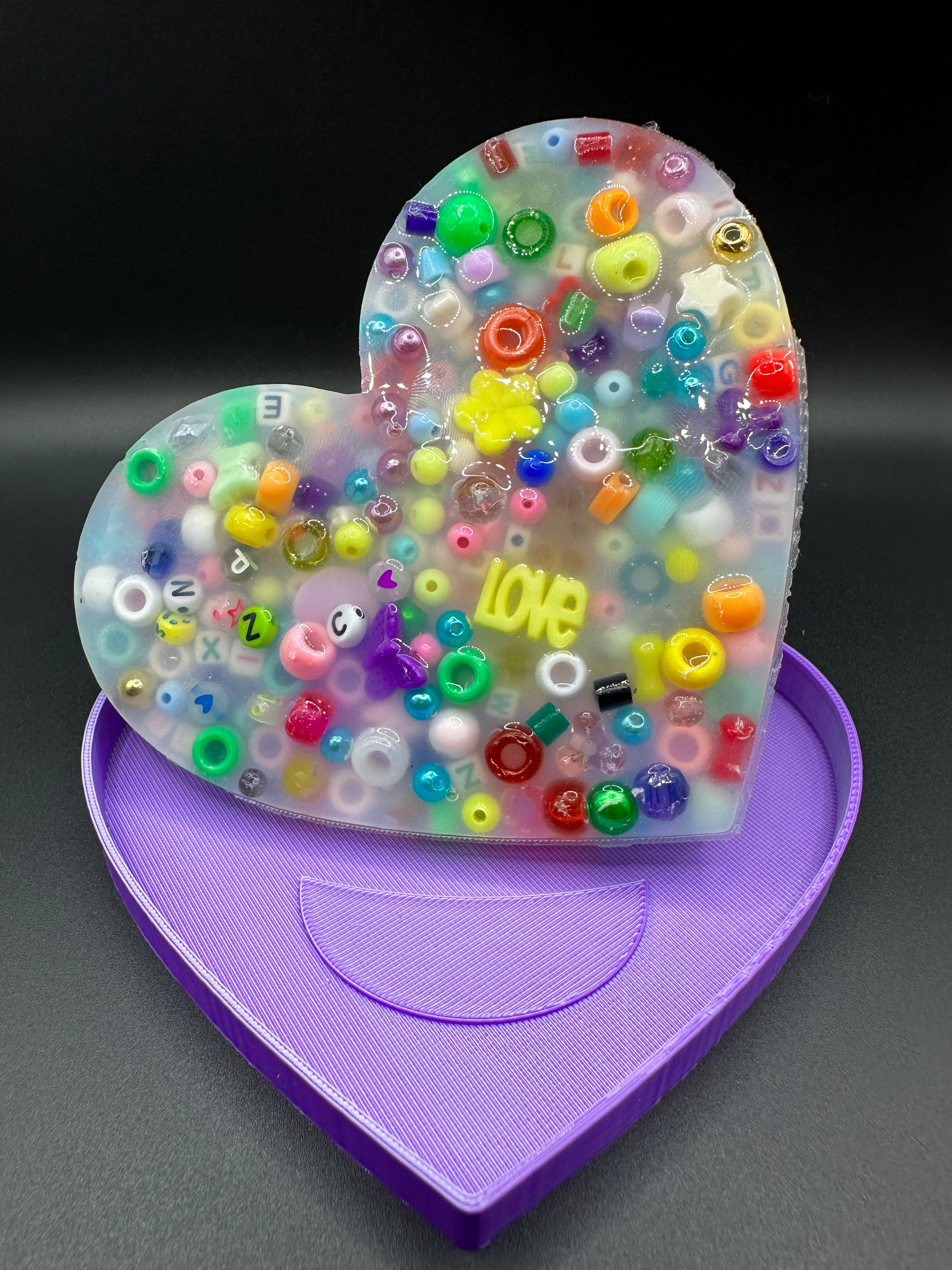 Heart Emoji Picky Bestie (Not Remeltable)- Colors May Vary. Limited Edition Fidget Toy for Anxiety Skin Picking Habits with 3D Printed Trays for Refills.