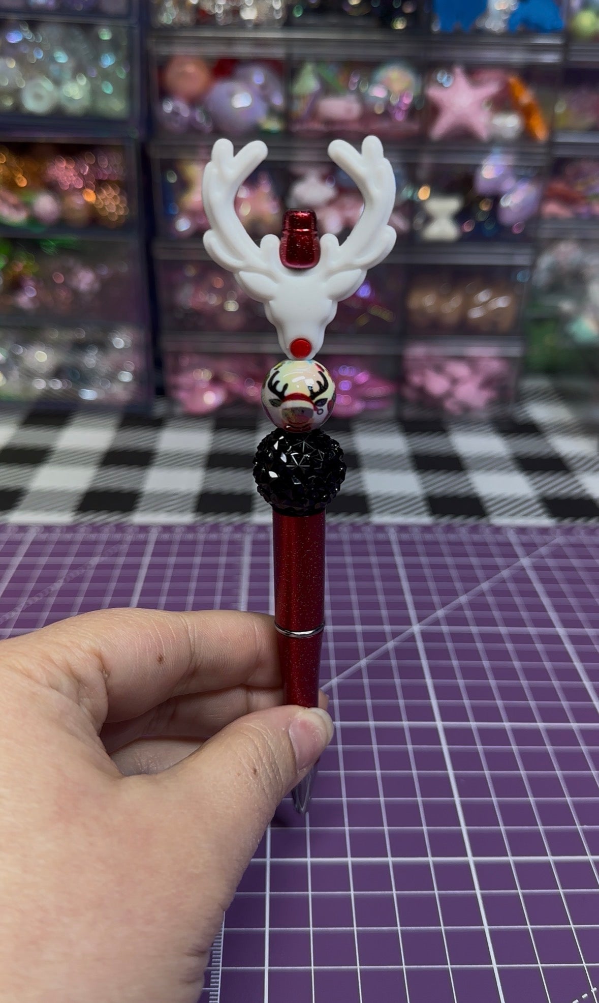 Beaded Pens with Christmas/Holiday Theme