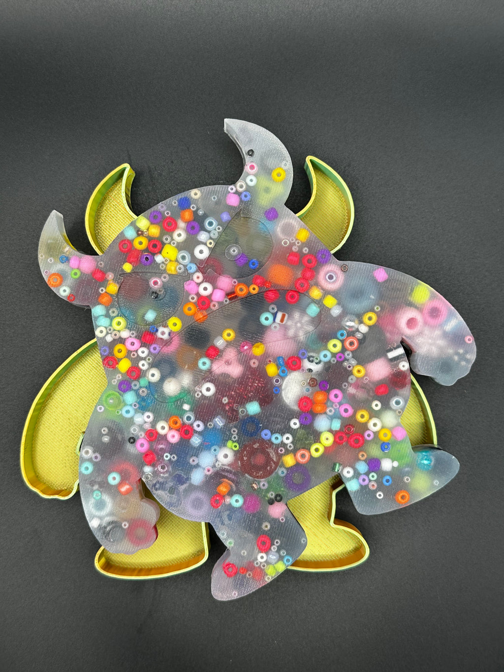 Large Angry Monster Picky Bestie (Not Remeltable)- Colors May Vary. Limited Edition Fidget Toy for Anxiety Skin Picking Habits with 3D Printed Trays for Refills.