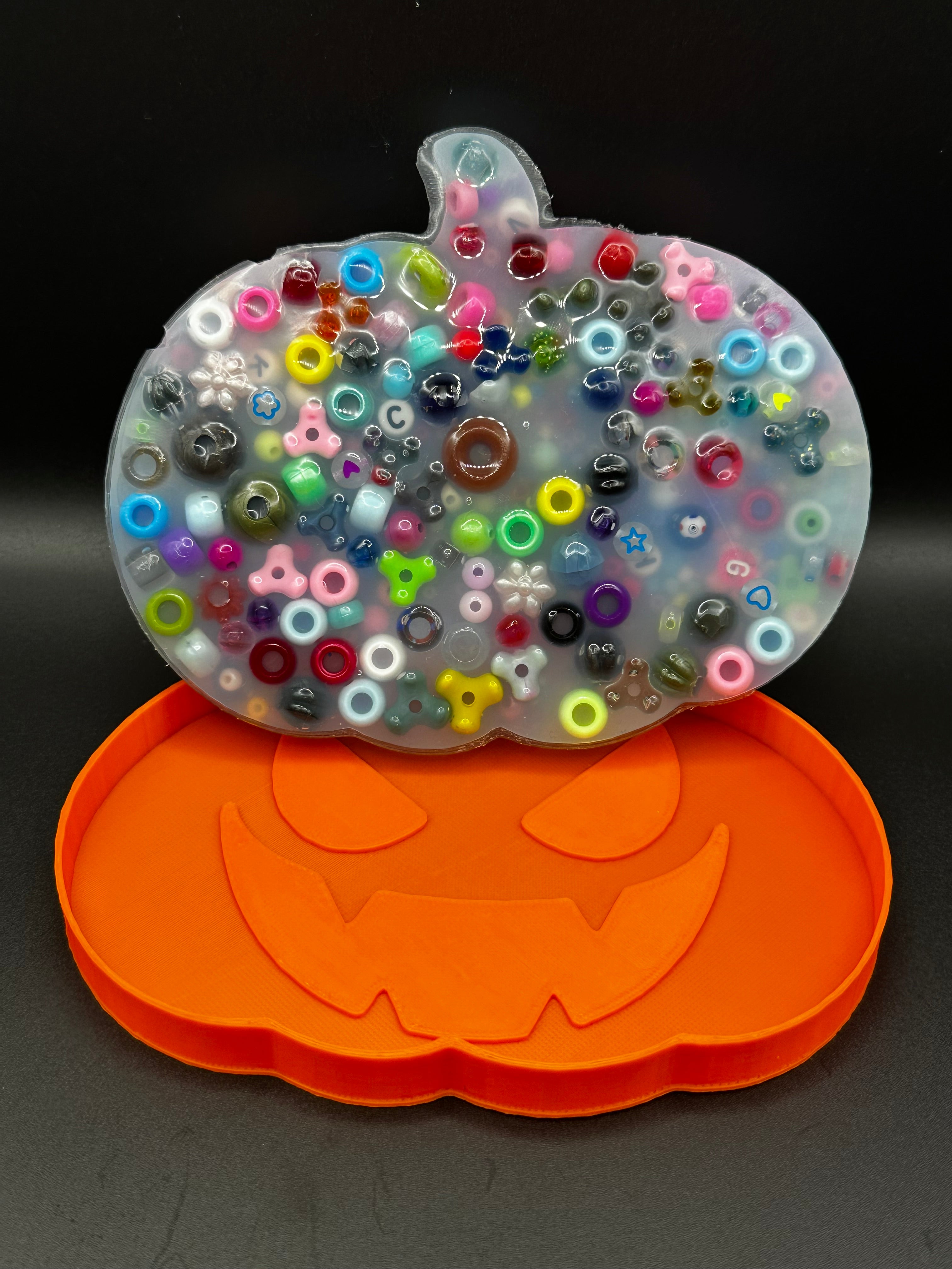 Jack O Lantern Picky Bestie (Not Remeltable)- Colors May Vary. Limited Edition Fidget Toy for Anxiety Skin Picking Habits with 3D Printed Trays for Refills.
