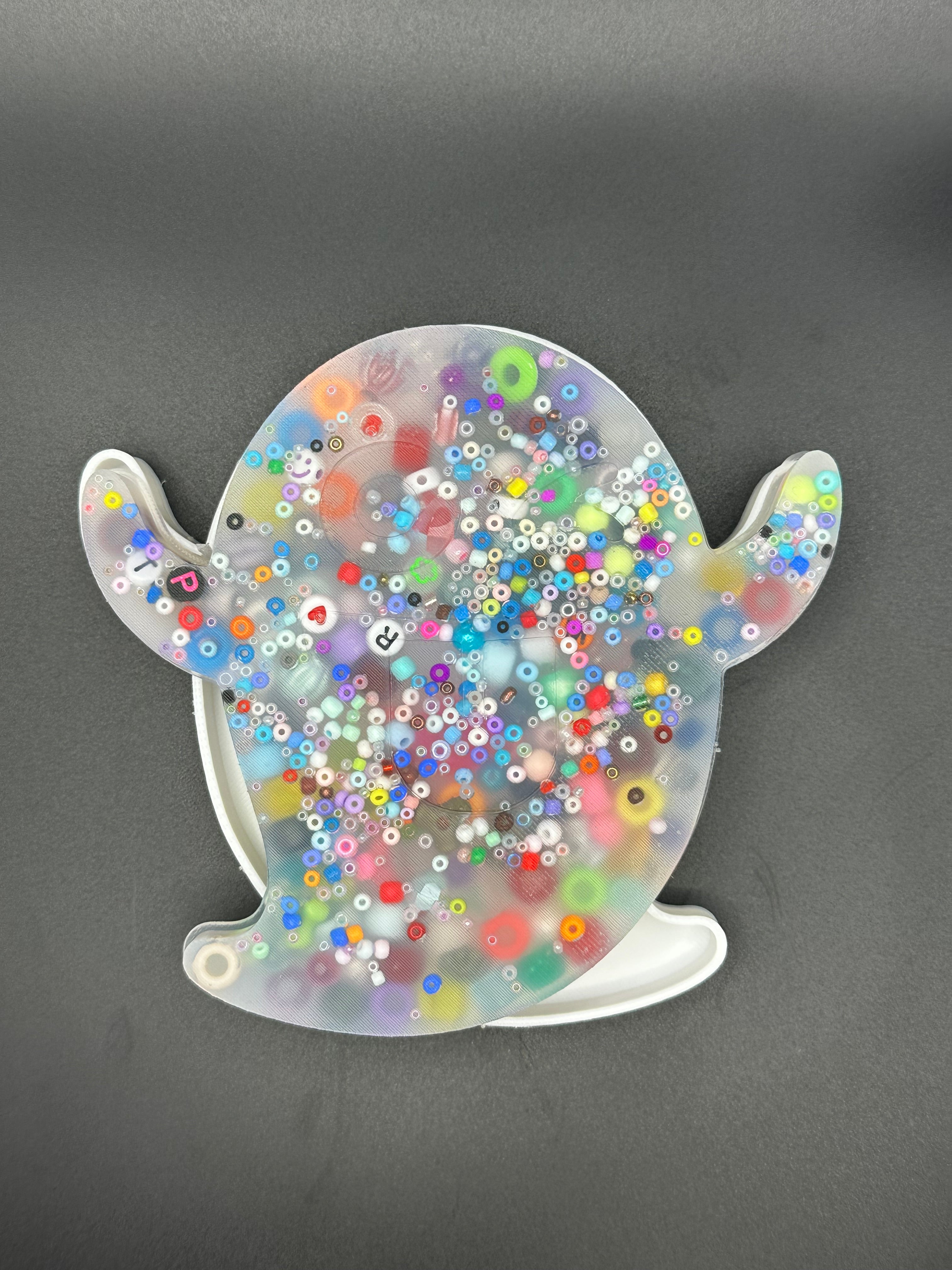 Funny Ghost Picky Bestie (Not Remeltable)- Colors May Vary. Limited Edition Fidget Toy for Anxiety Skin Picking Habits with 3D Printed Trays for Refills.