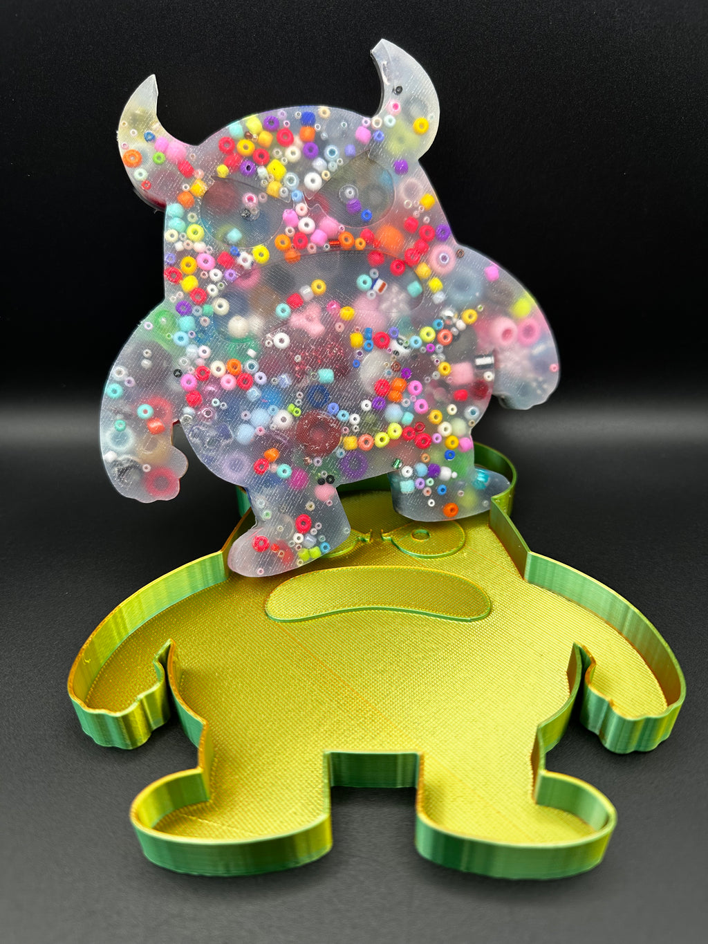 Large Angry Monster Picky Bestie (Not Remeltable)- Colors May Vary. Limited Edition Fidget Toy for Anxiety Skin Picking Habits with 3D Printed Trays for Refills.