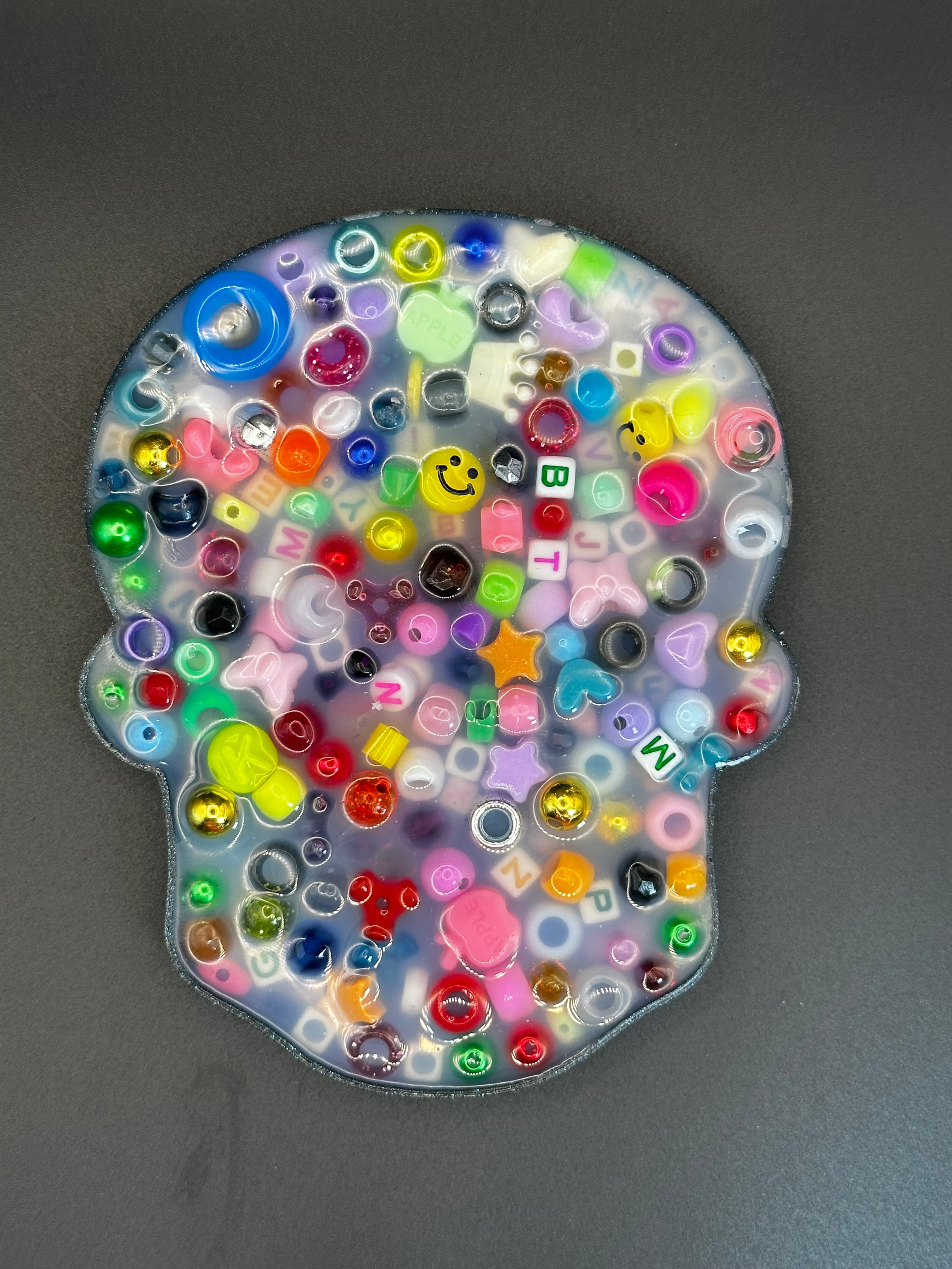 Scary Skull Picky Bestie (Not Remeltable)- Colors May Vary. Limited Edition Fidget Toy for Anxiety Skin Picking Habits with 3D Printed Trays for Refills.