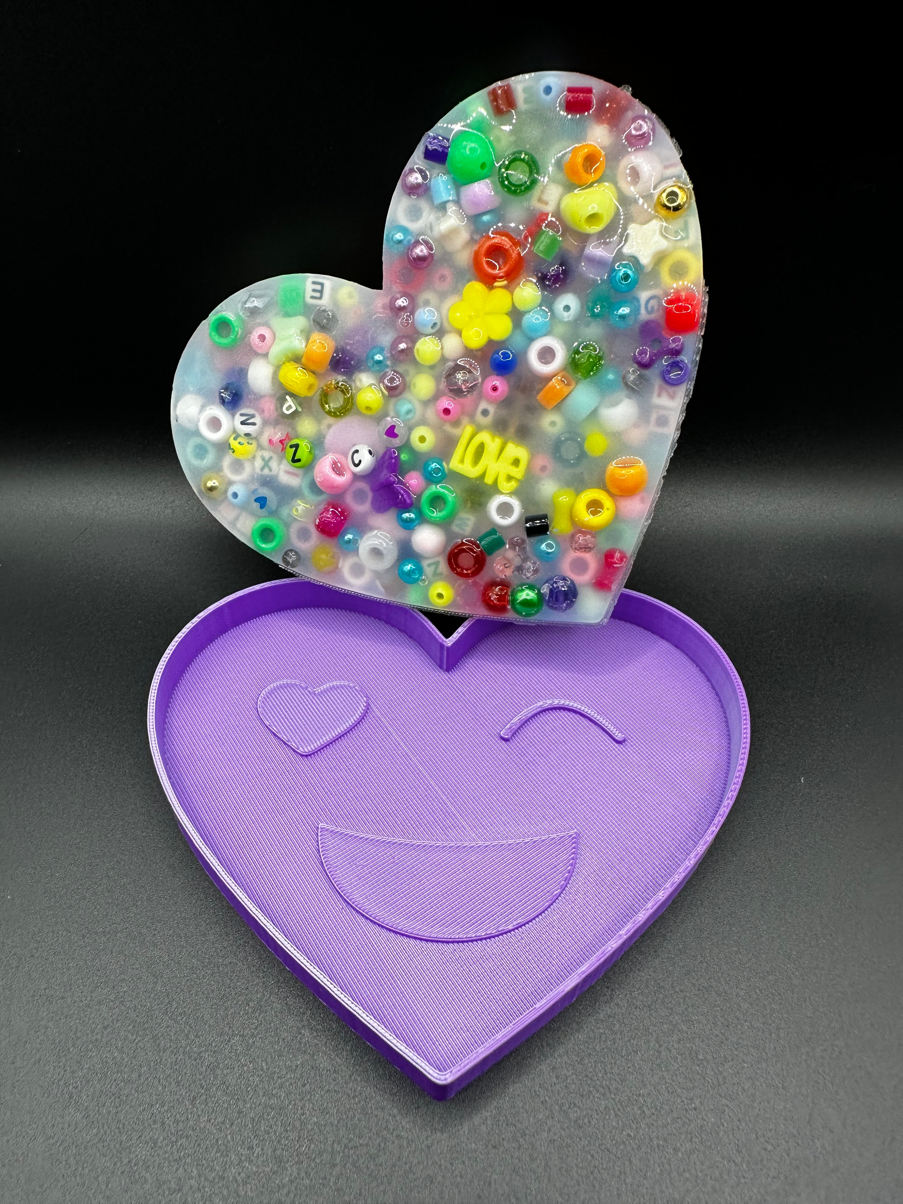 Heart Emoji Picky Bestie (Not Remeltable)- Colors May Vary. Limited Edition Fidget Toy for Anxiety Skin Picking Habits with 3D Printed Trays for Refills.