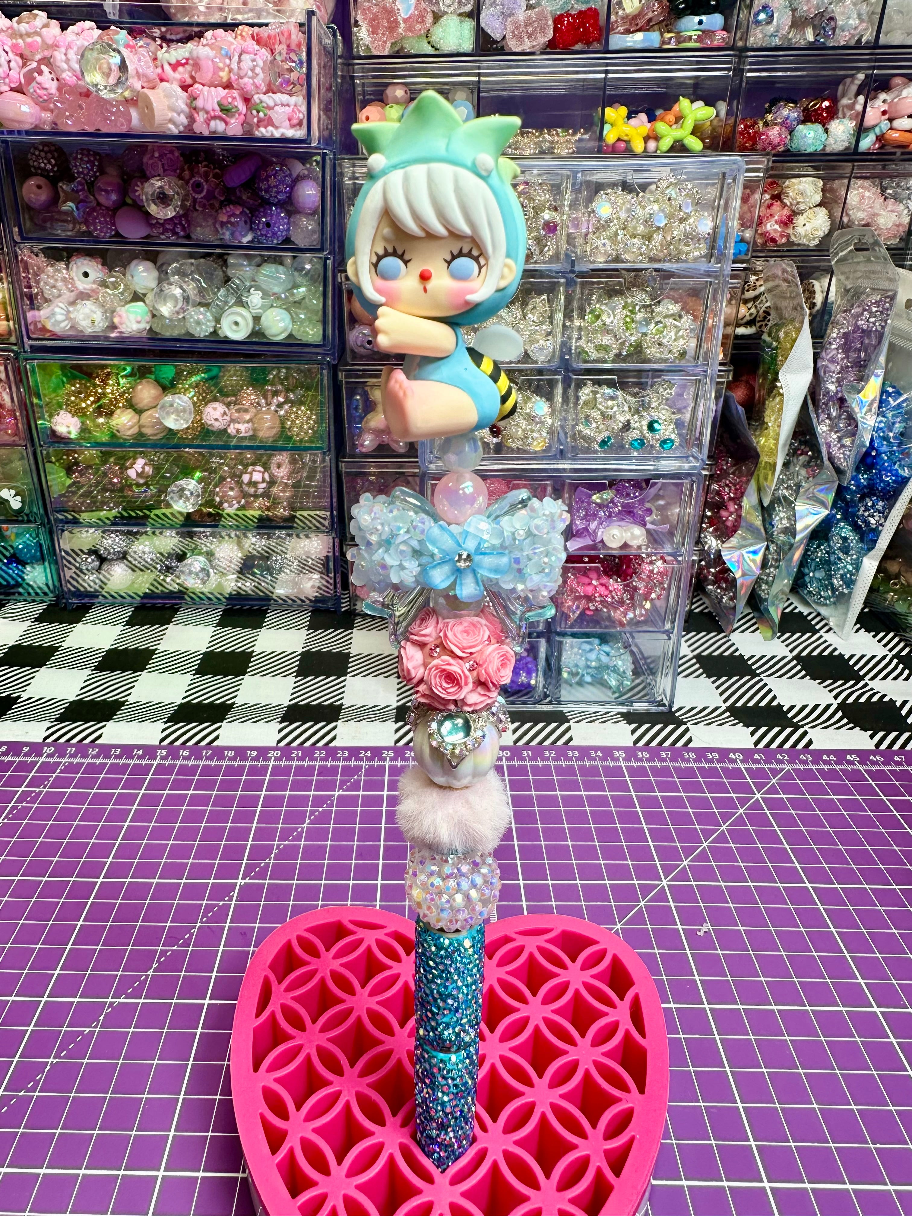 Beaded Pens with Doll Toppers