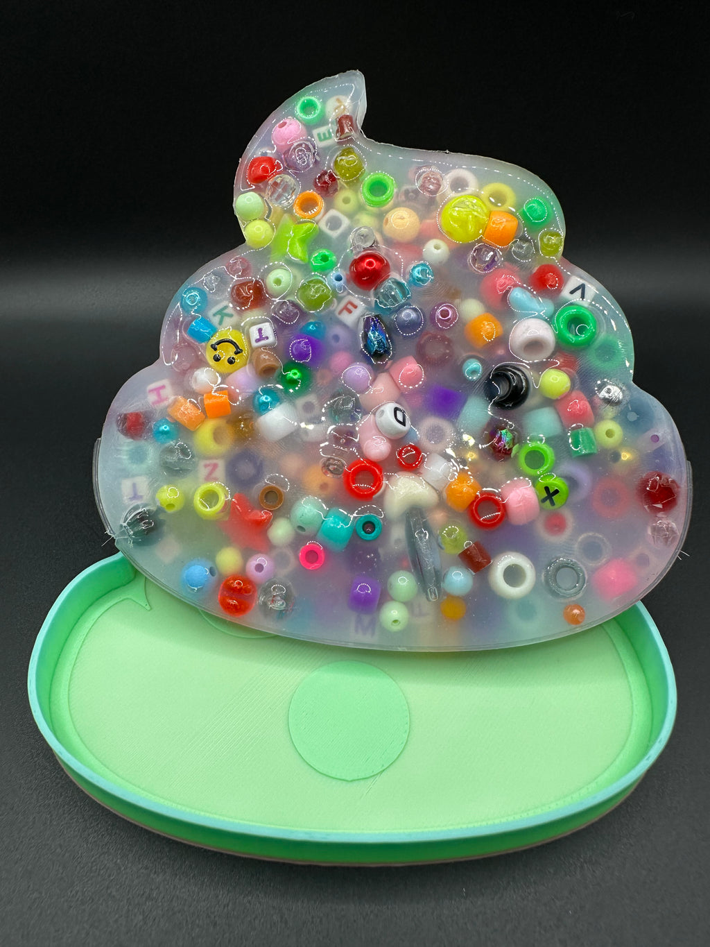 Poop Emoji Picky Bestie (Not Remeltable)- Colors May Vary. Limited Edition Fidget Toy for Anxiety Skin Picking Habits with 3D Printed Trays for Refills.