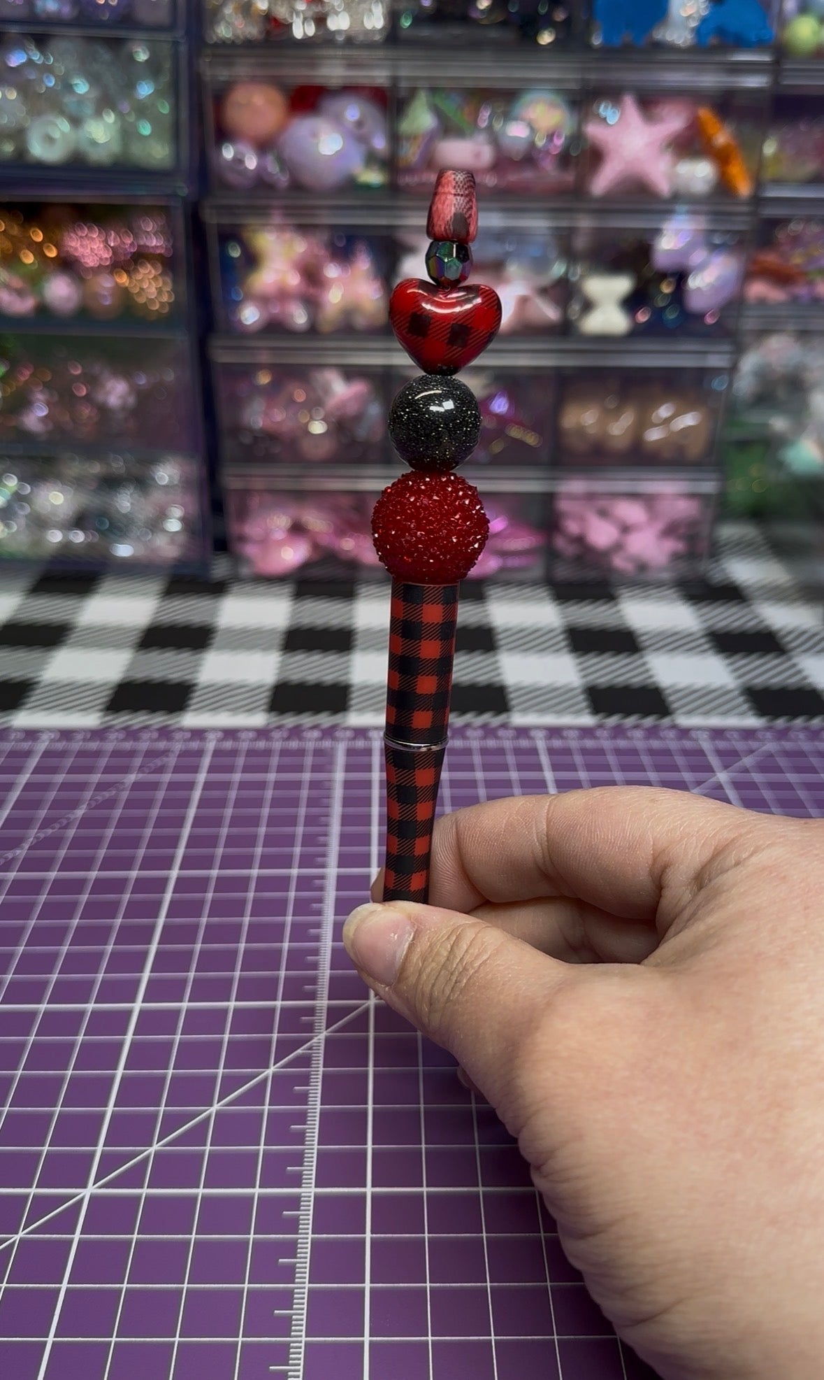 Beaded Pens with Christmas/Holiday Theme