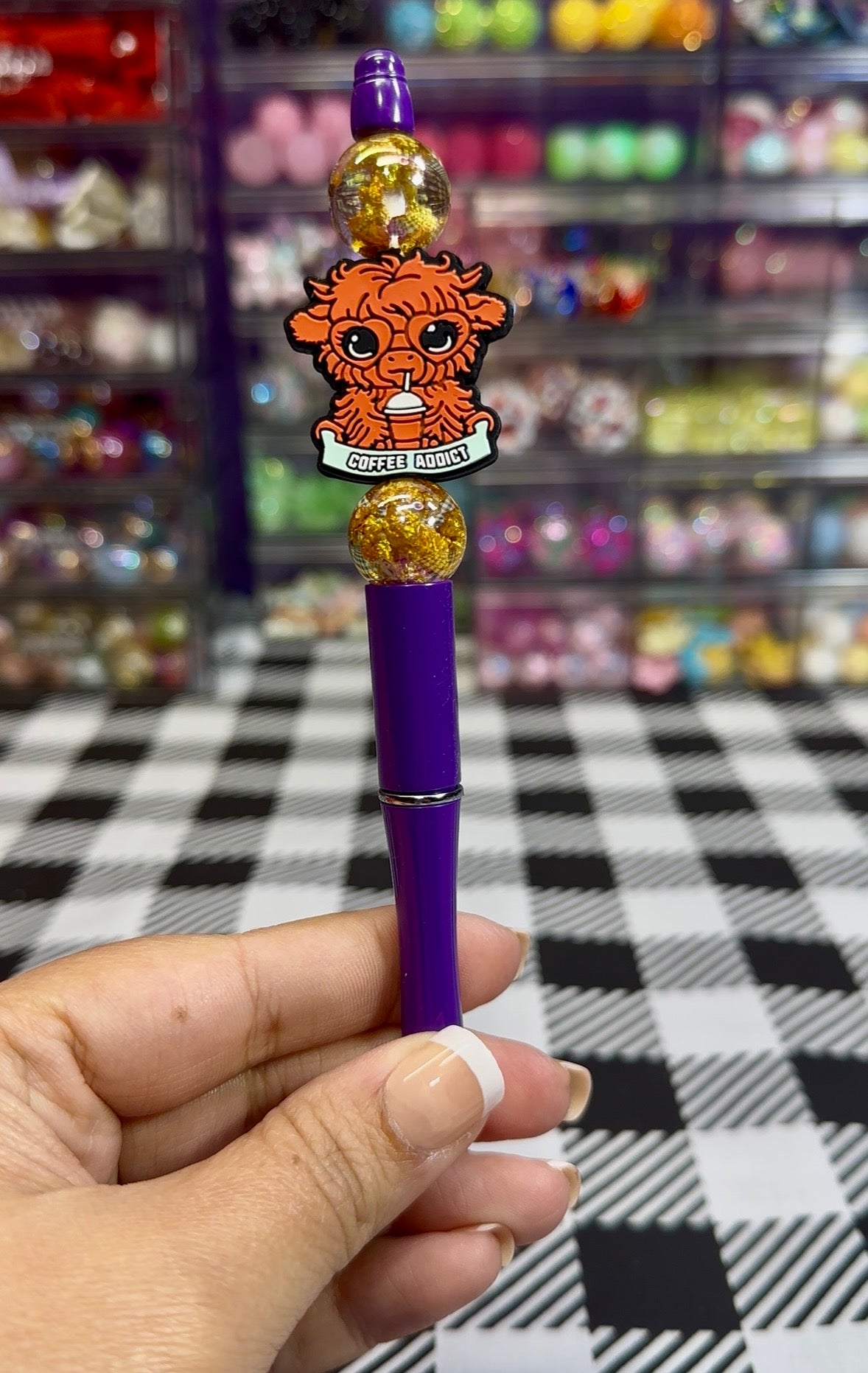 Beaded Pens with Coffee & Sweet Treats Designs