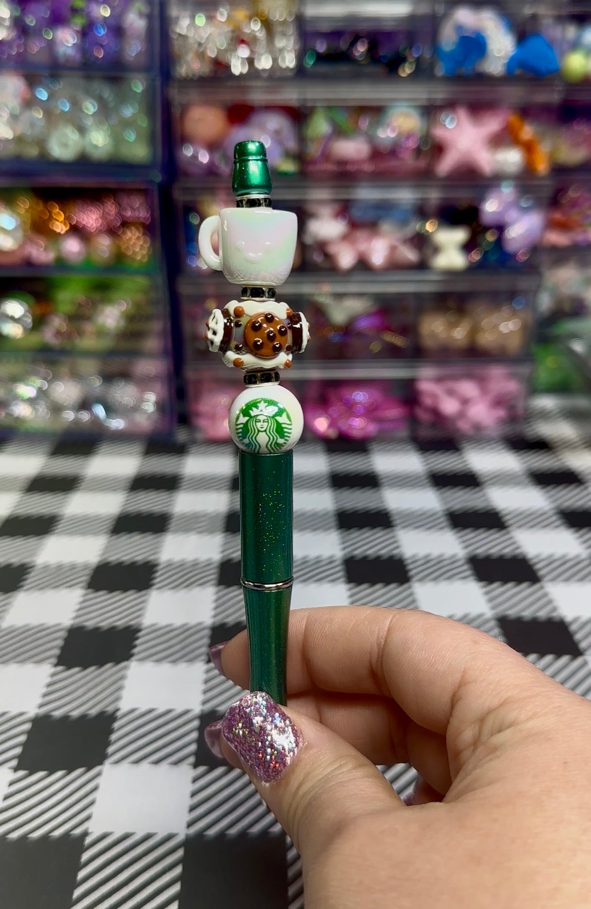 Beaded Pens with Coffee & Sweet Treats Designs