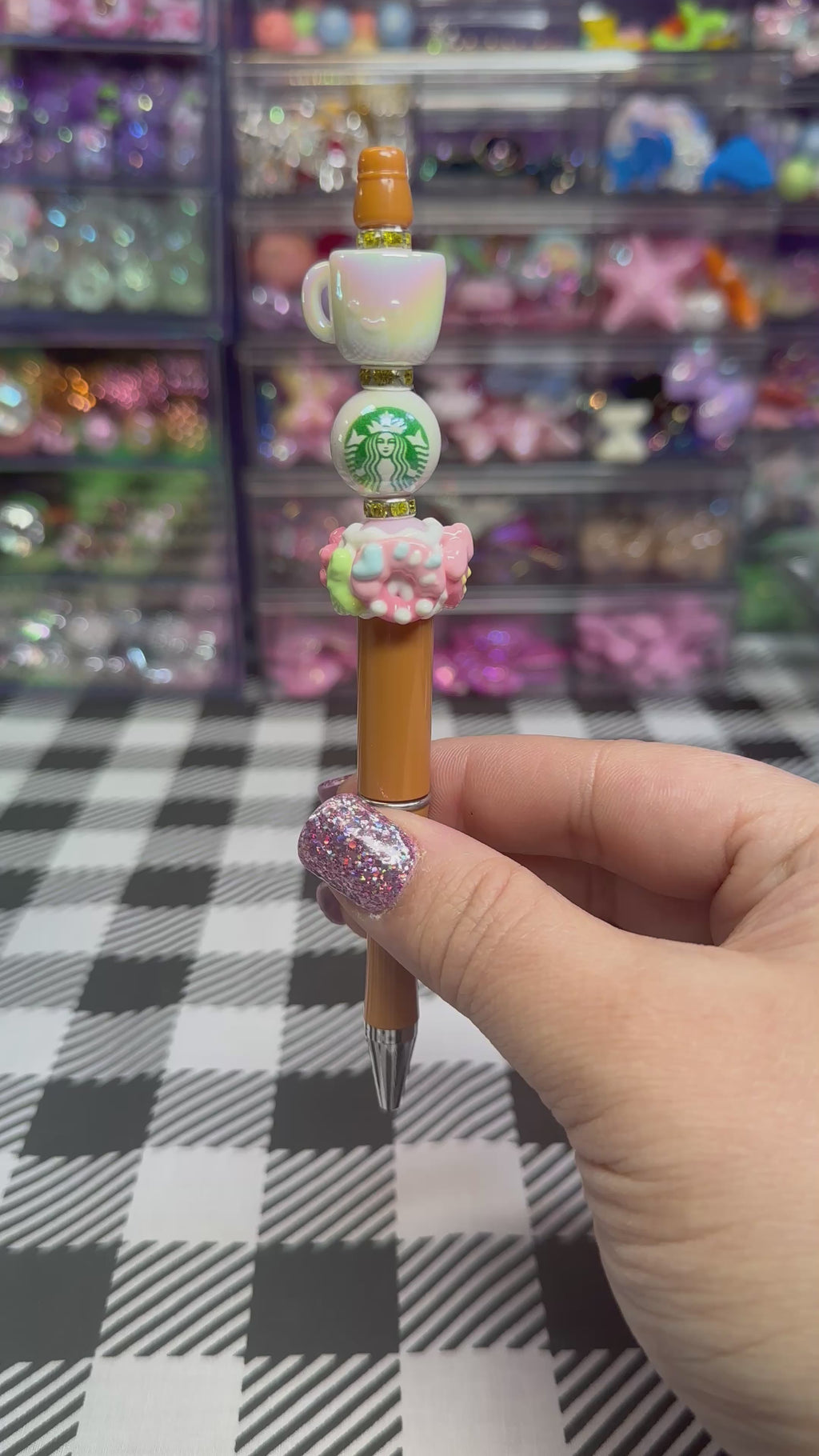 Beaded Pens with Coffee & Sweet Treats Designs