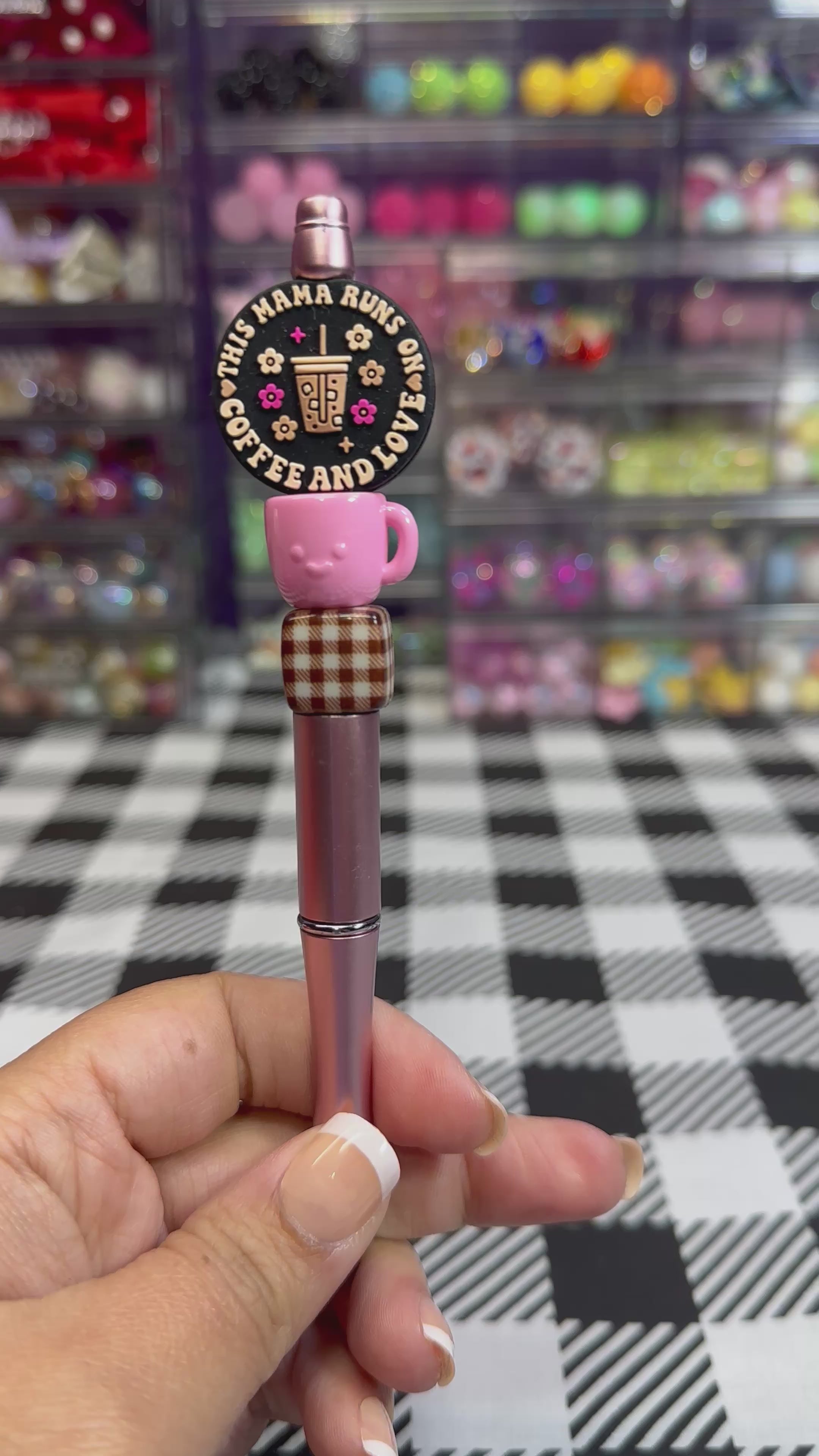Beaded Pens with Coffee & Sweet Treats Designs