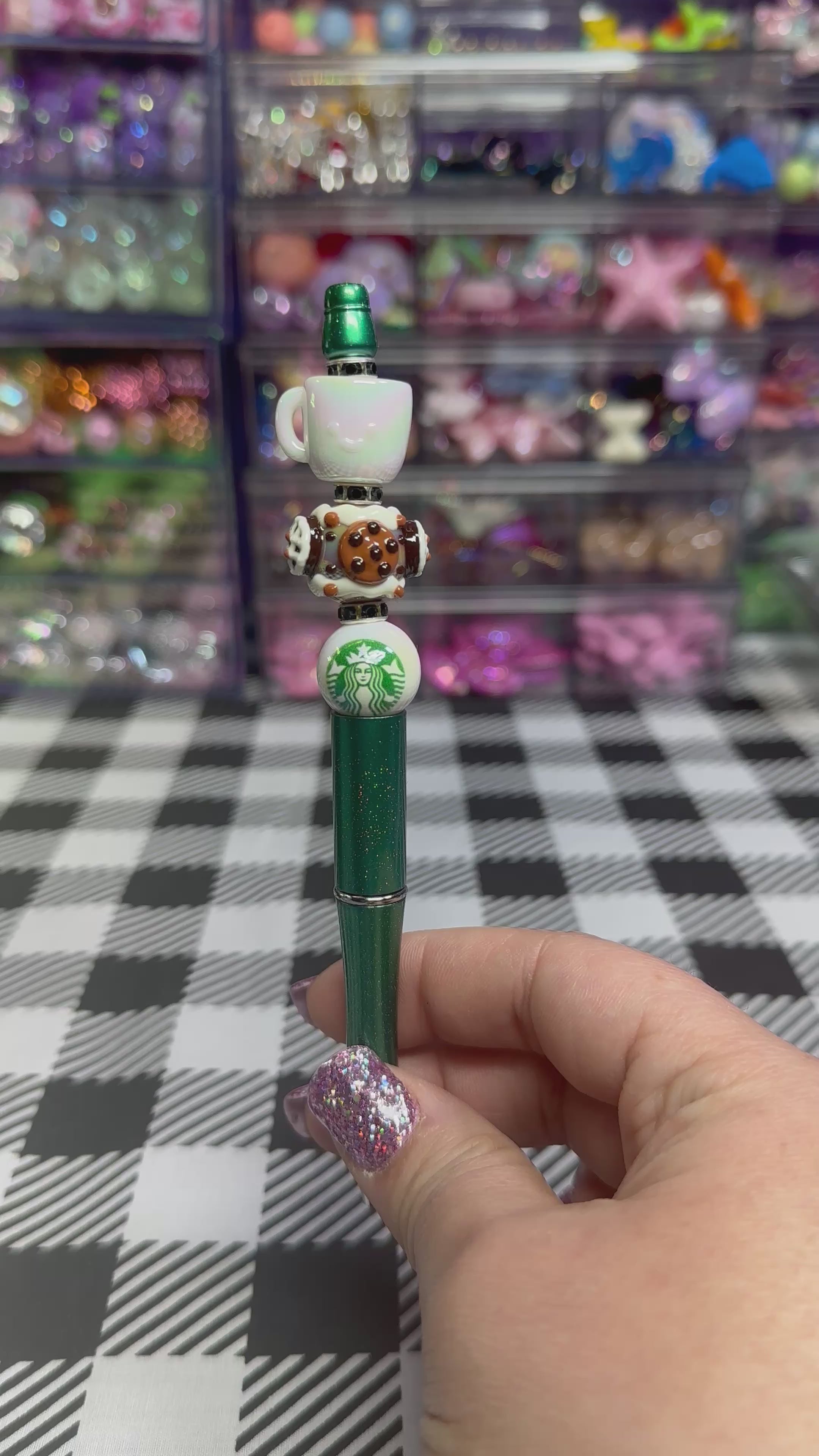 Beaded Pens with Coffee & Sweet Treats Designs