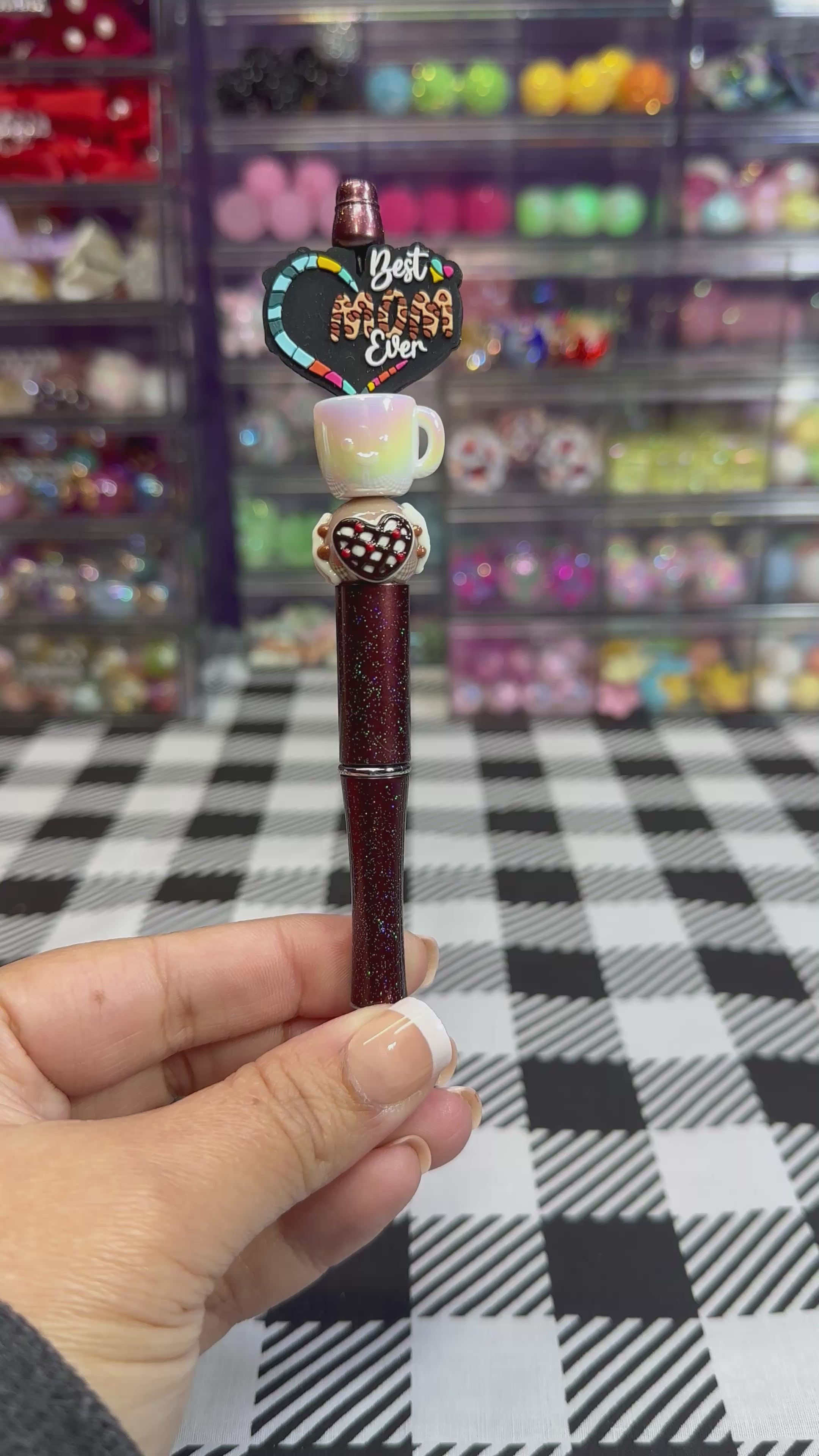 Beaded Pens with Coffee & Sweet Treats Designs