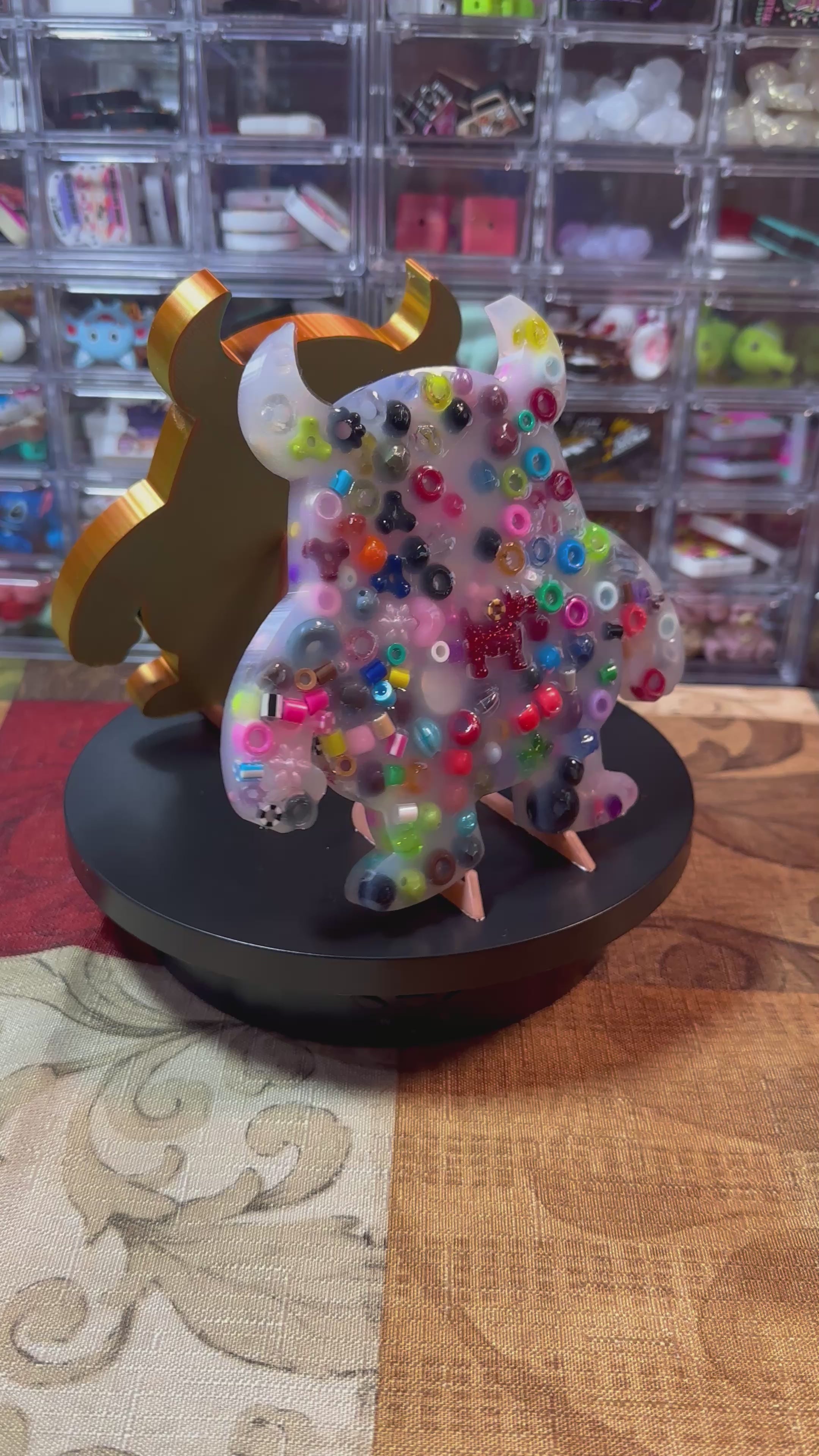 Large Angry Monster Picky Bestie (Not Remeltable)- Colors May Vary. Limited Edition Fidget Toy for Anxiety Skin Picking Habits with 3D Printed Trays for Refills.