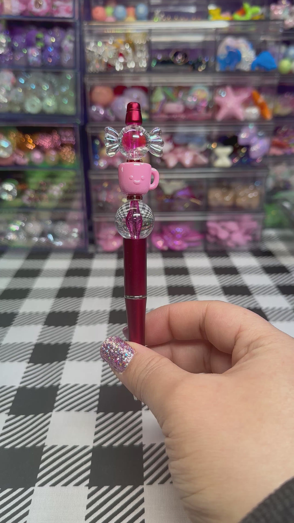 Beaded Pens with Coffee & Sweet Treats Designs