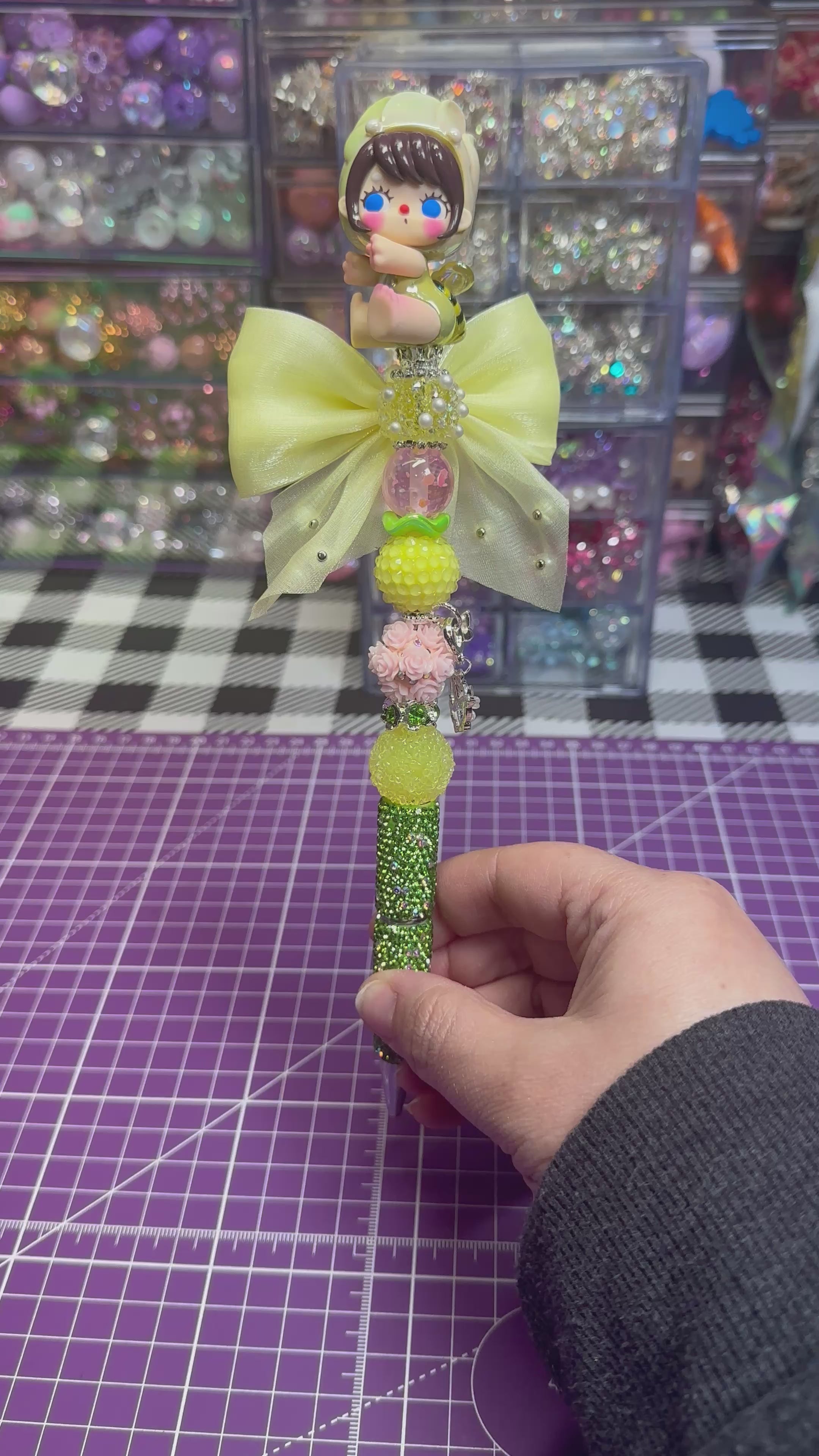 Beaded Pens with Doll Toppers
