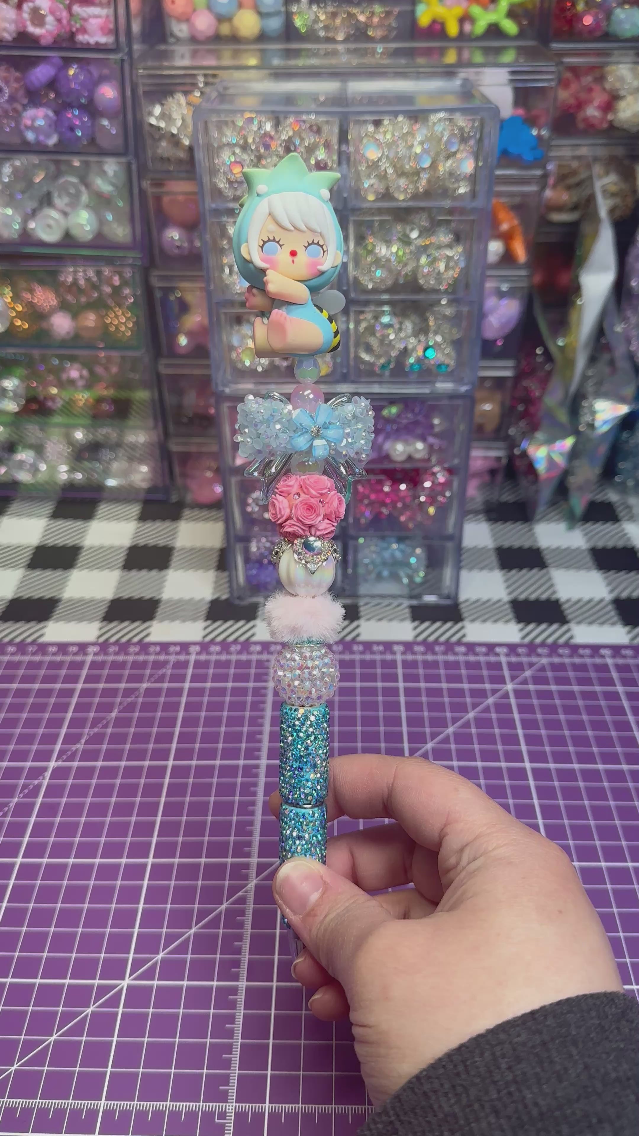 Beaded Pens with Doll Toppers
