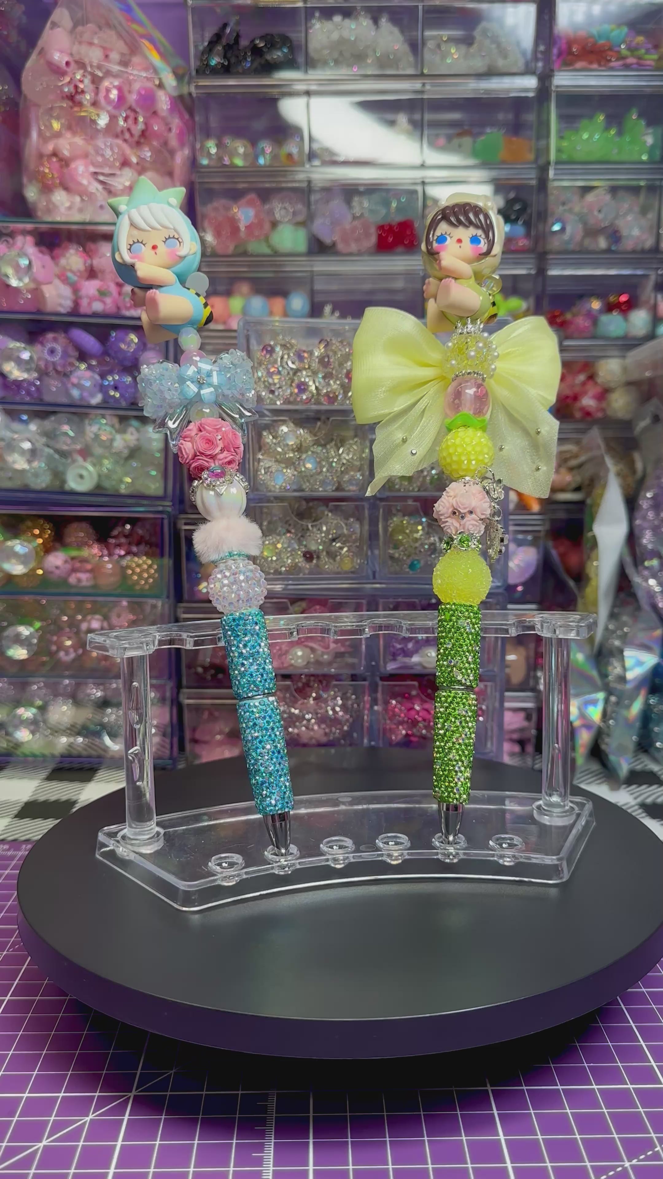 Beaded Pens with Doll Toppers
