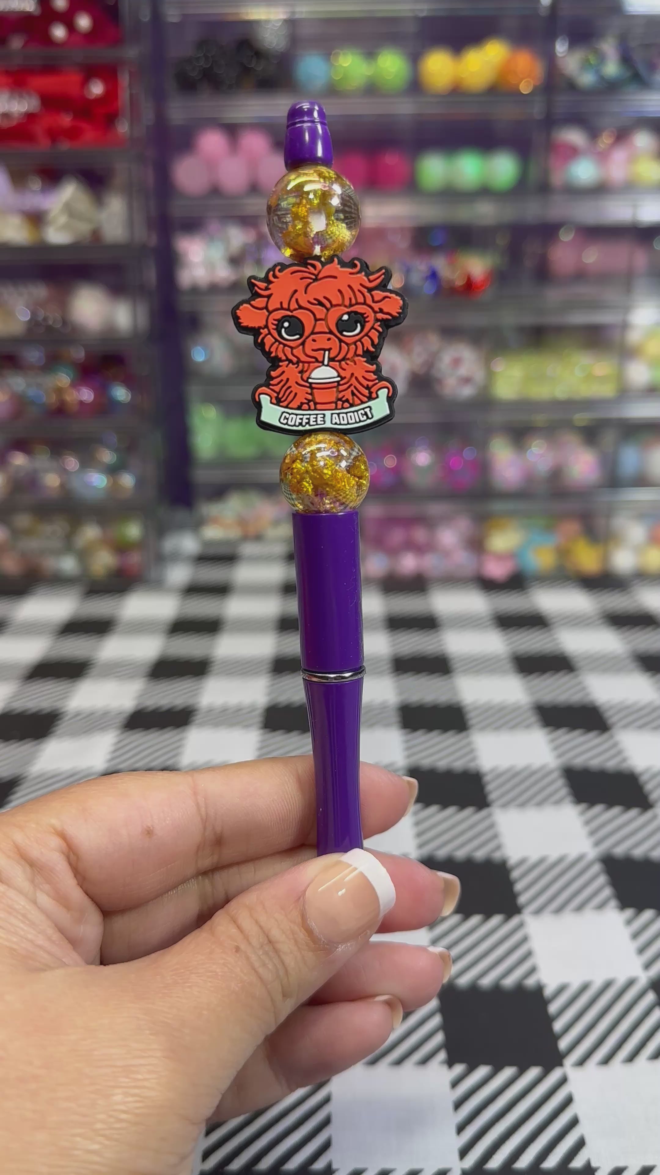 Beaded Pens with Coffee & Sweet Treats Designs