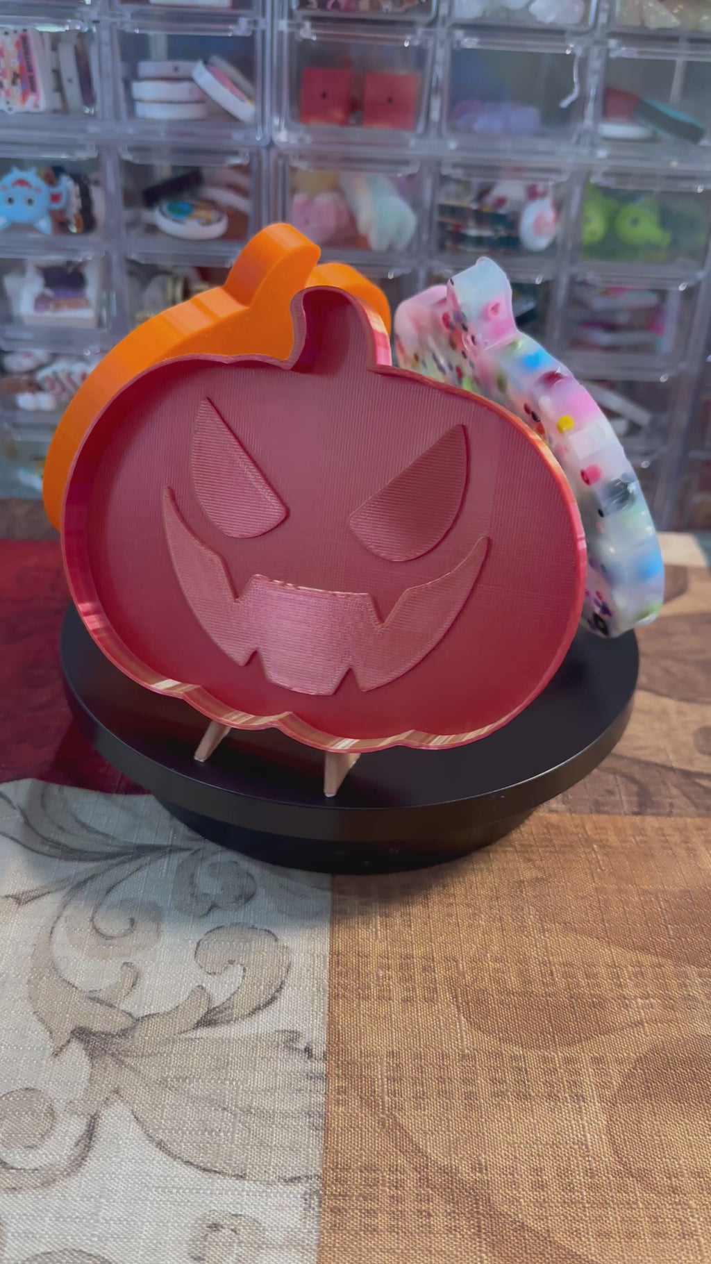 Jack O Lantern Picky Bestie (Not Remeltable)- Colors May Vary. Limited Edition Fidget Toy for Anxiety Skin Picking Habits with 3D Printed Trays for Refills.