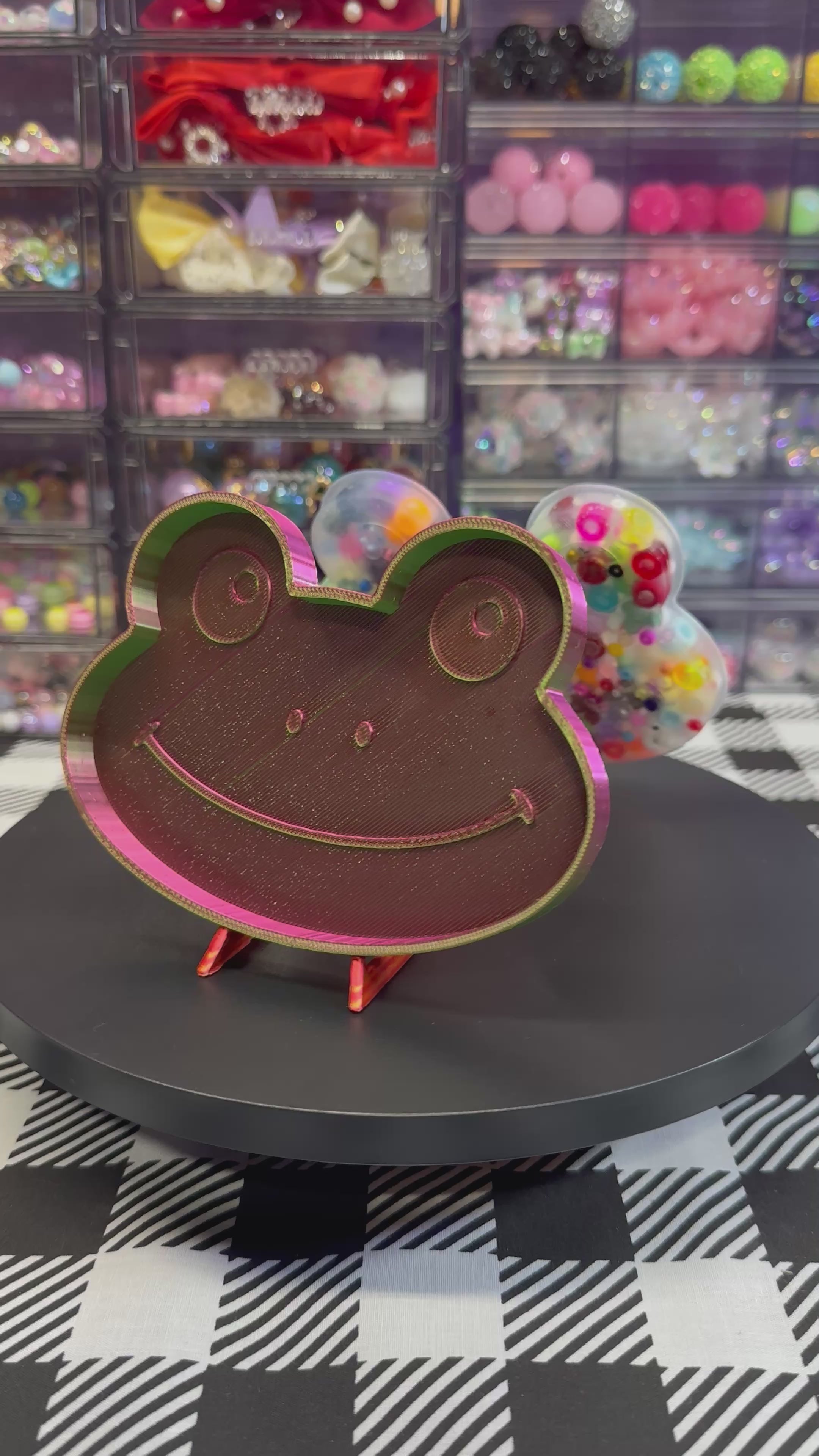 Large Froggy Picky Bestie (Not Remeltable)- Colors May Vary. Limited Edition Fidget Toy for Anxiety Skin Picking Habits with 3D Printed Trays for Refills.